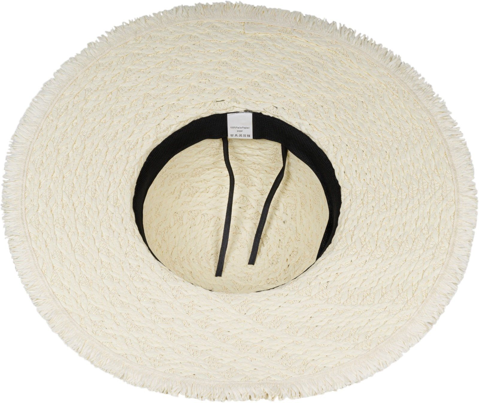 styleBREAKER Sonnenhut Papierstroh Sonnenhut Geflochten (1-St)