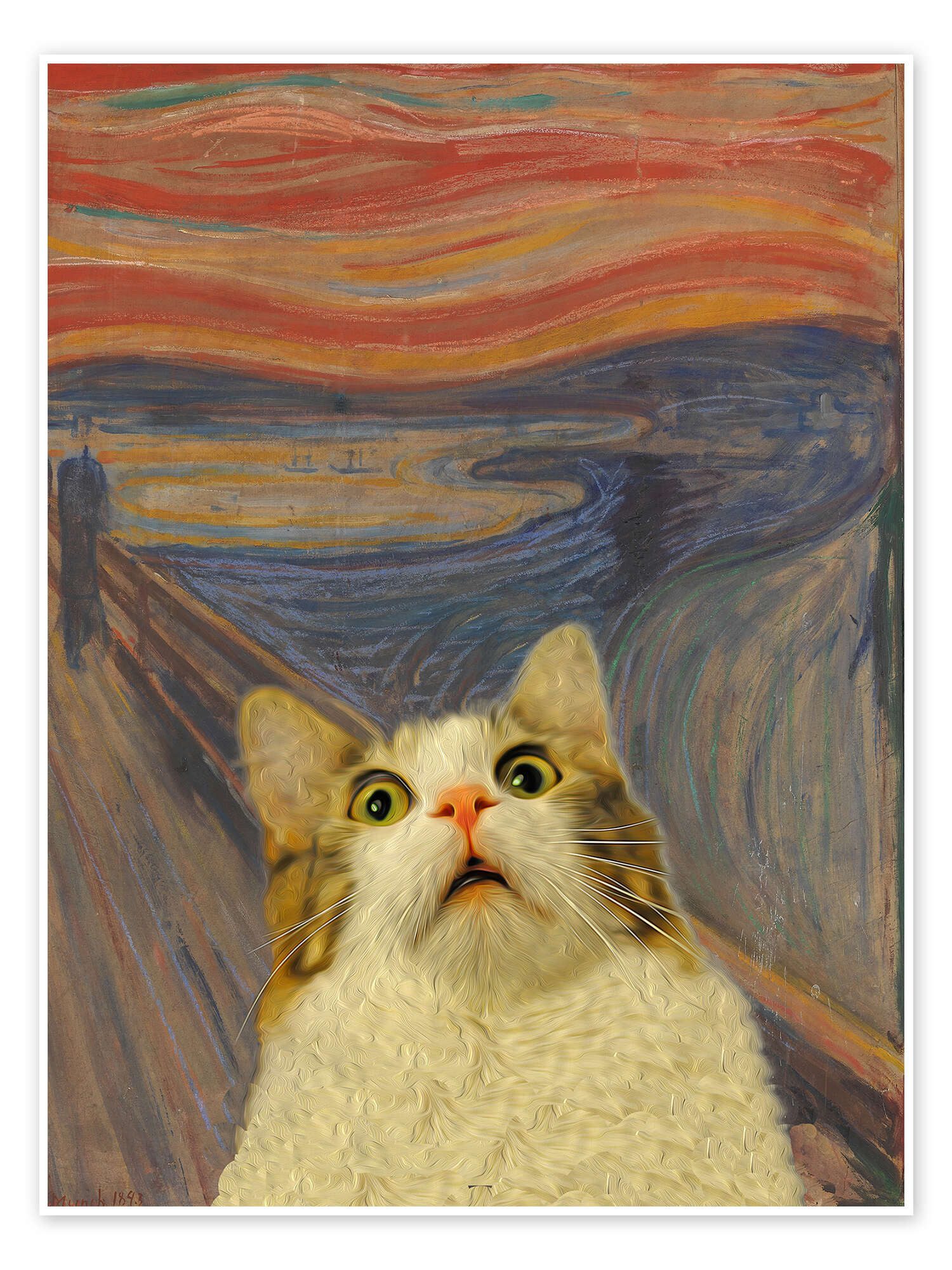 Posterlounge Wandbild Der Schrei - Katze III, Artelele, erhältlich als Poster, Leinwandbild, Wandsticker oder Acrylglasbild