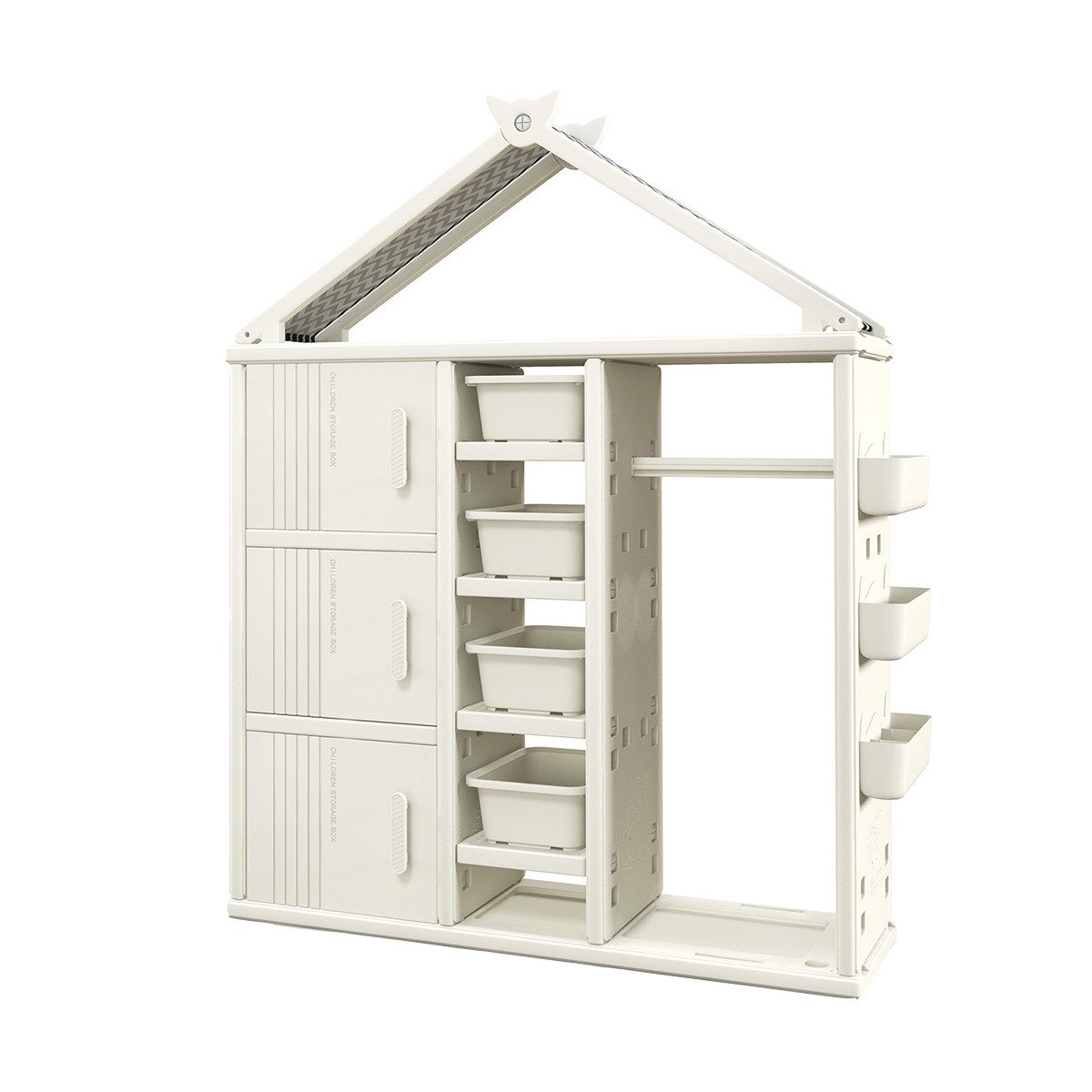 COSTWAY Kinderregal, Spielzeugregal in Hausform mit Boxen und Schubladen günstig online kaufen