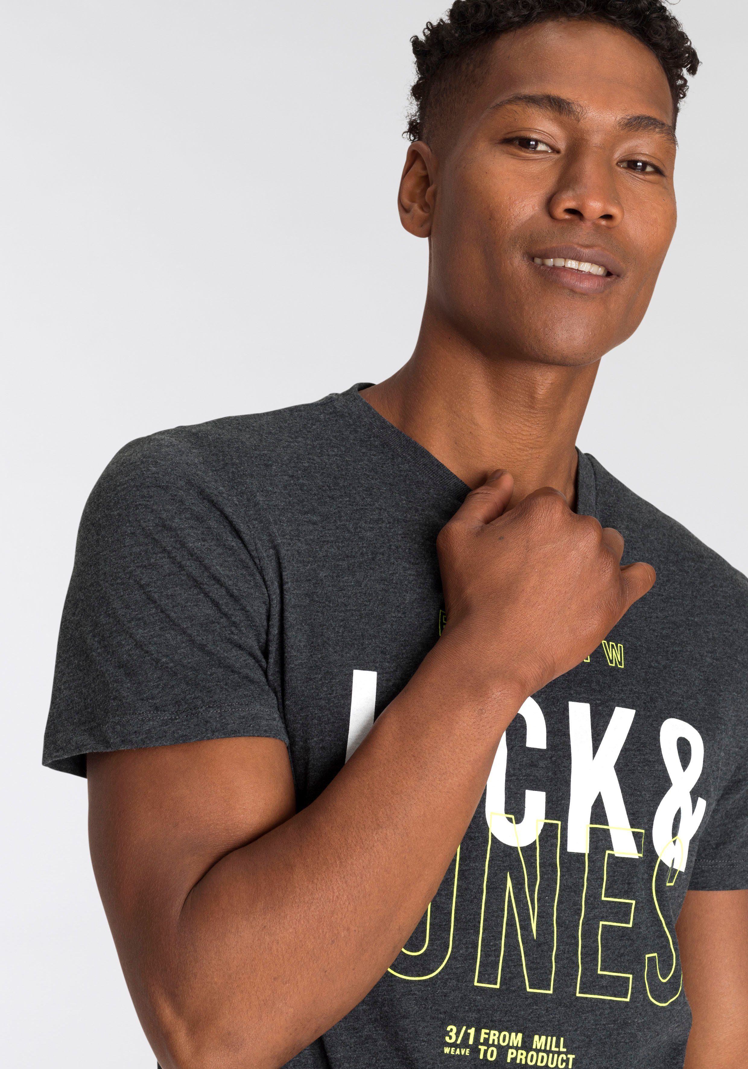 Jack & Jones T-Shirt JCOKOMPO Kurzarm-Design mit Print und optimaler Passform Print, modisch, regular fit, Baumwolle, Rundhals