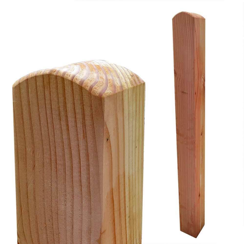 Gartenpirat Zaunpfosten aus Lärchenholz 9×9 cm Kopf gerundet Zaunpfahl Zaun Lärche