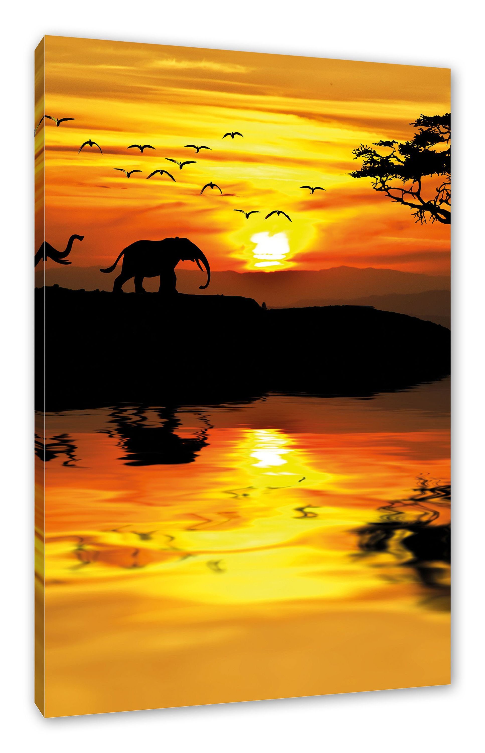 Leinwandbild Elefanten in Afrikanischer Steppe
