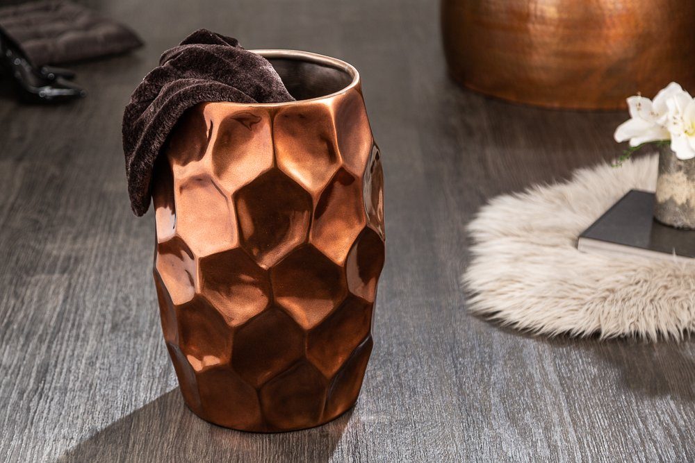riess-ambiente Beistelltisch ORGANIC ORIENT Ø50cm kupfer (Einzelartikel, 1-St), Wohnzimmer · Metall · Hammerschlag Design · Handarbeit · rund · Waben