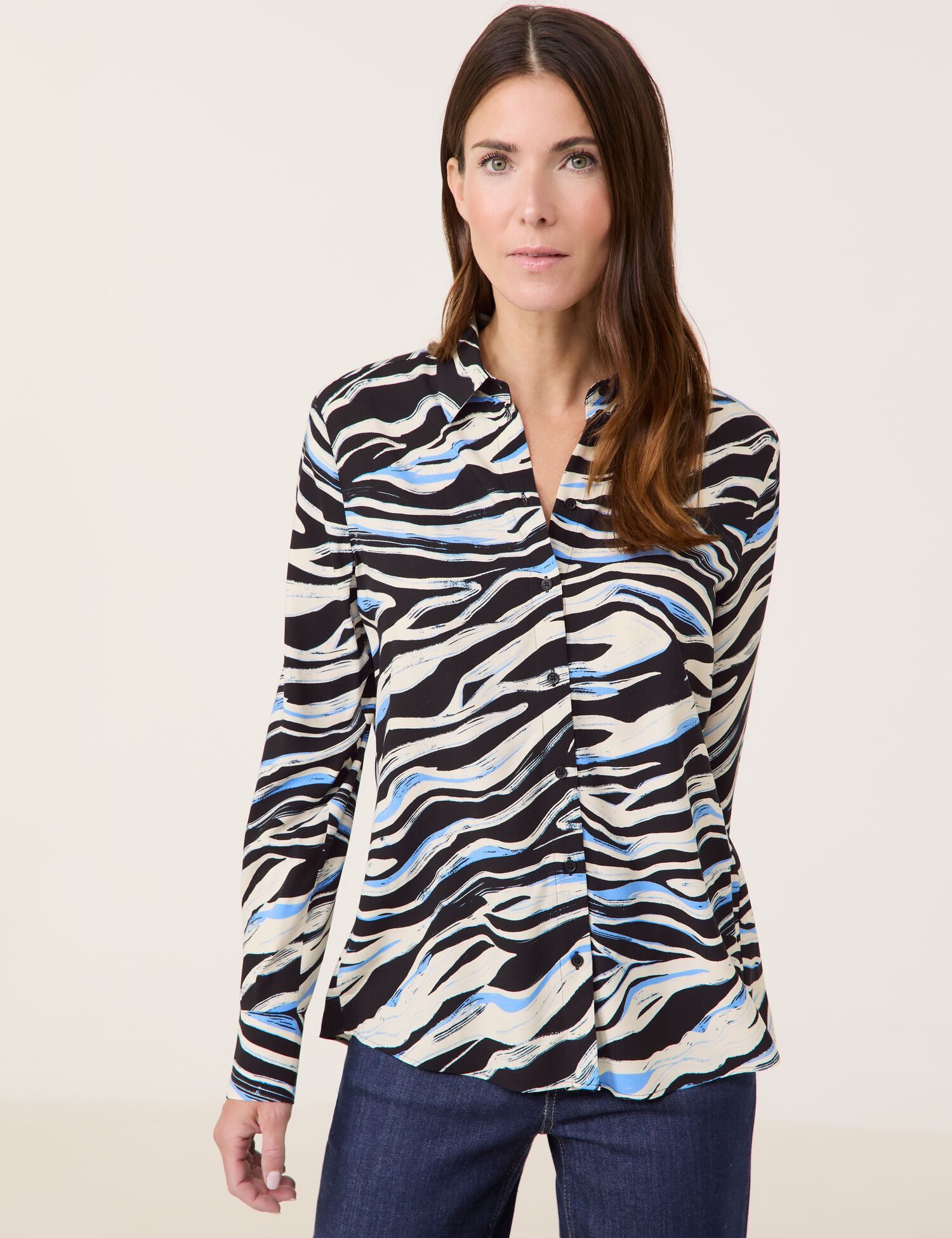GERRY WEBER Klassische Bluse Fließende Hemdbluse