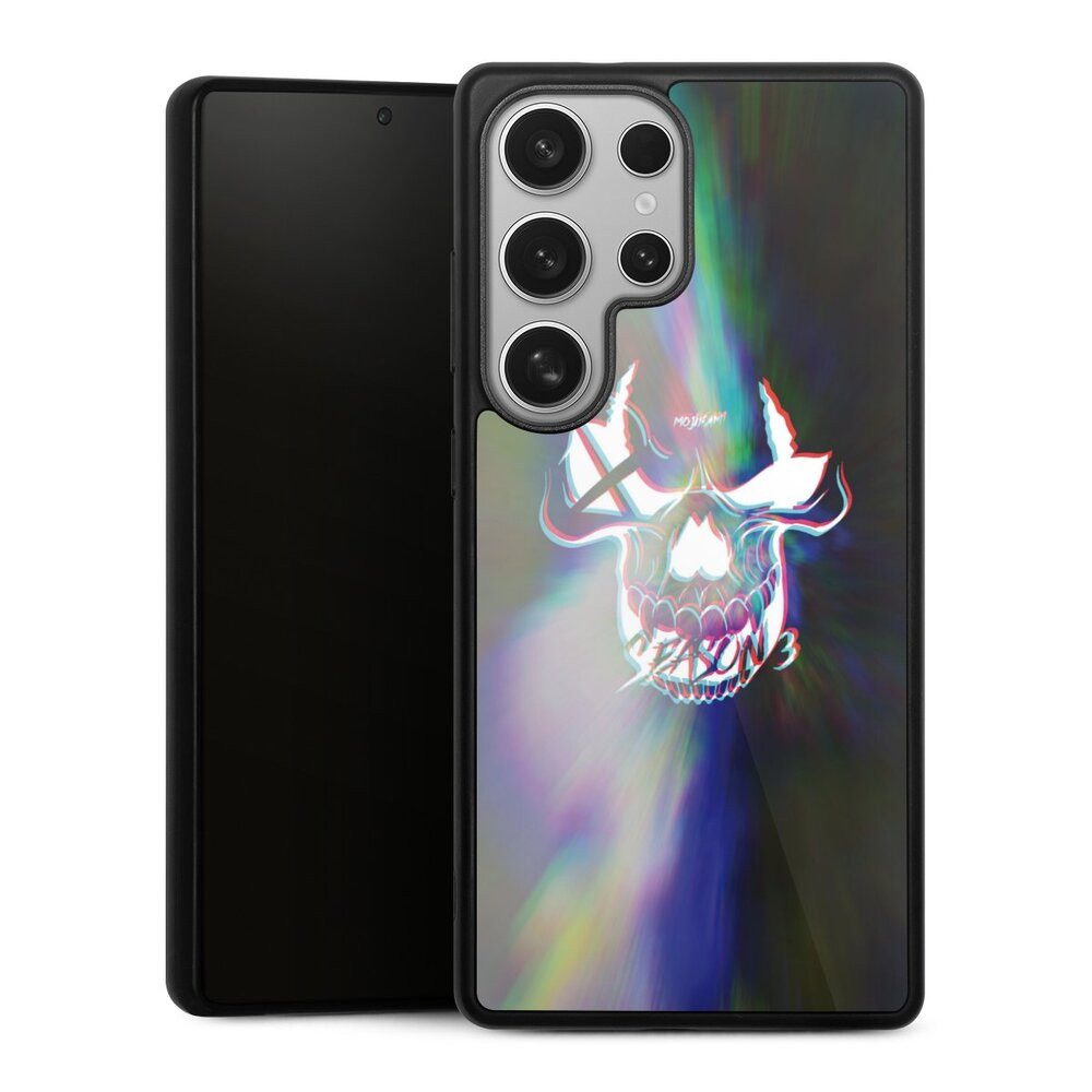 DeinDesign Handyhülle Totenkopf Moji Youtube Glitch Skull, Samsung Galaxy S25 Ultra Gallery Case Glas Hülle