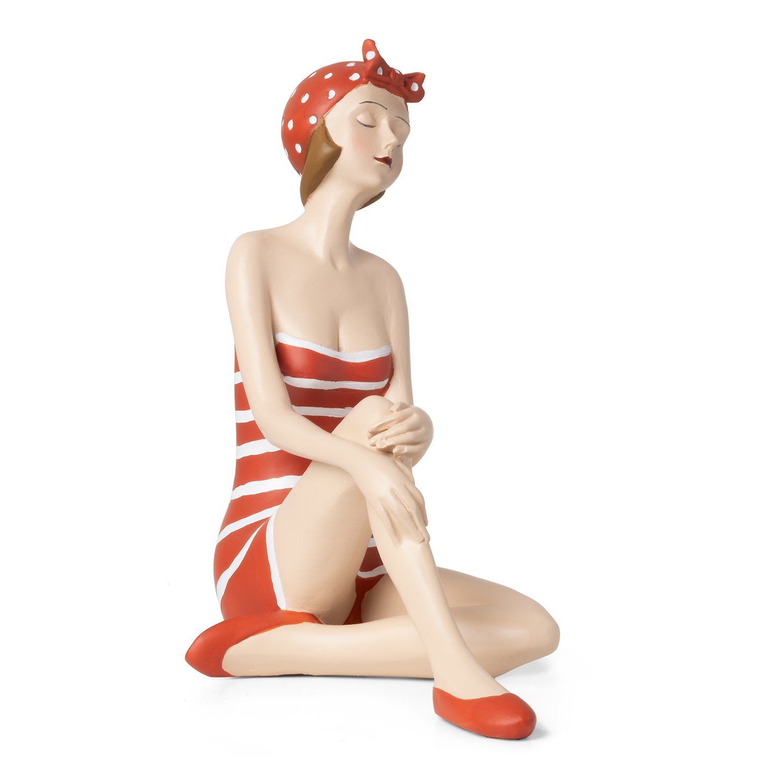 Dekofigur Schwimmbad, mit Chic Shabby Dekoration Figur Badeanzug Badezimmer Stil Roter Badeanzug Dekofigur Moritz Badenixe