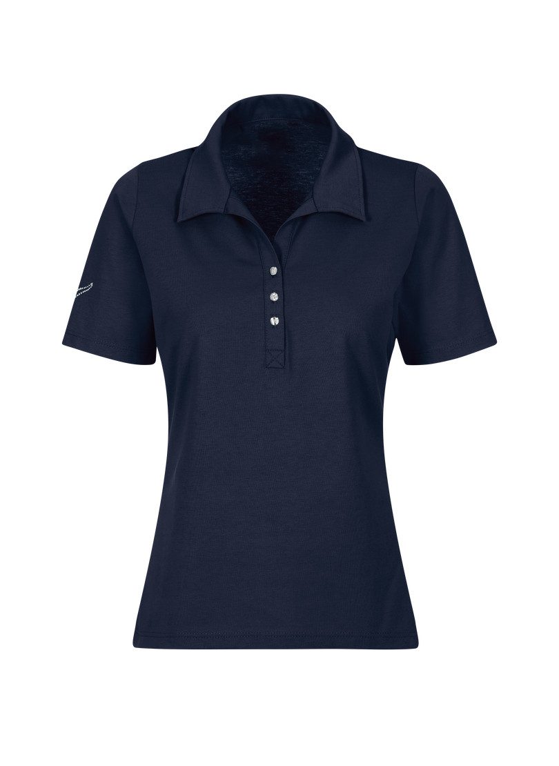 Trigema Poloshirt TRIGEMA Poloshirt aus Baumwolle mit Kristallsteinen (1-tlg) – Bild 2 von 5