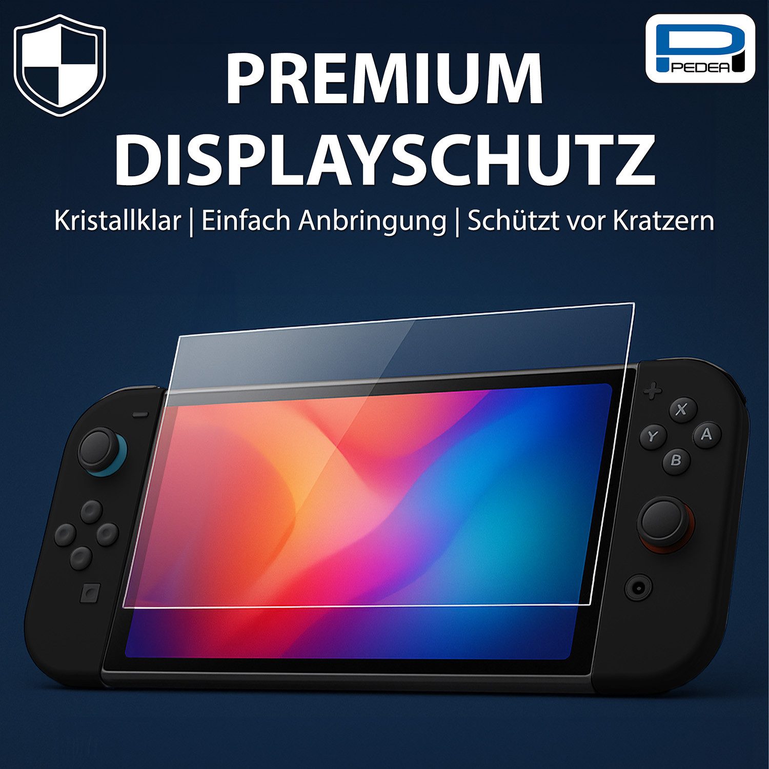 PEDEA Spielekonsolen-Tasche passend für die Nintendo Switch 2, Maßgeschneiderter Displayschuz aus gehärtetem Glas