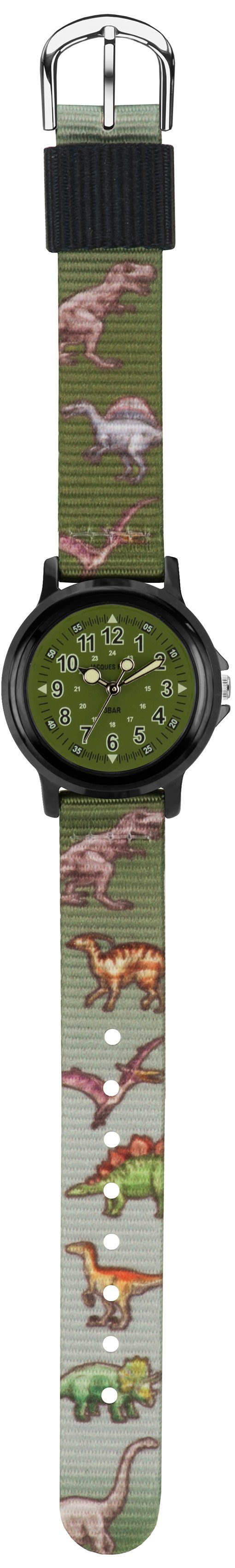 Jacques Farel Quarzuhr Dinosaurieruhr, KSB 989, Armbanduhr, Kinderuhr, ideal auch als Geschenk, mit Dinosauriermotiv
