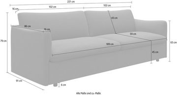 andas 3-Sitzer Imatra, in attraktiver Form, unterschiedliche Sofakombinationen verfügbar