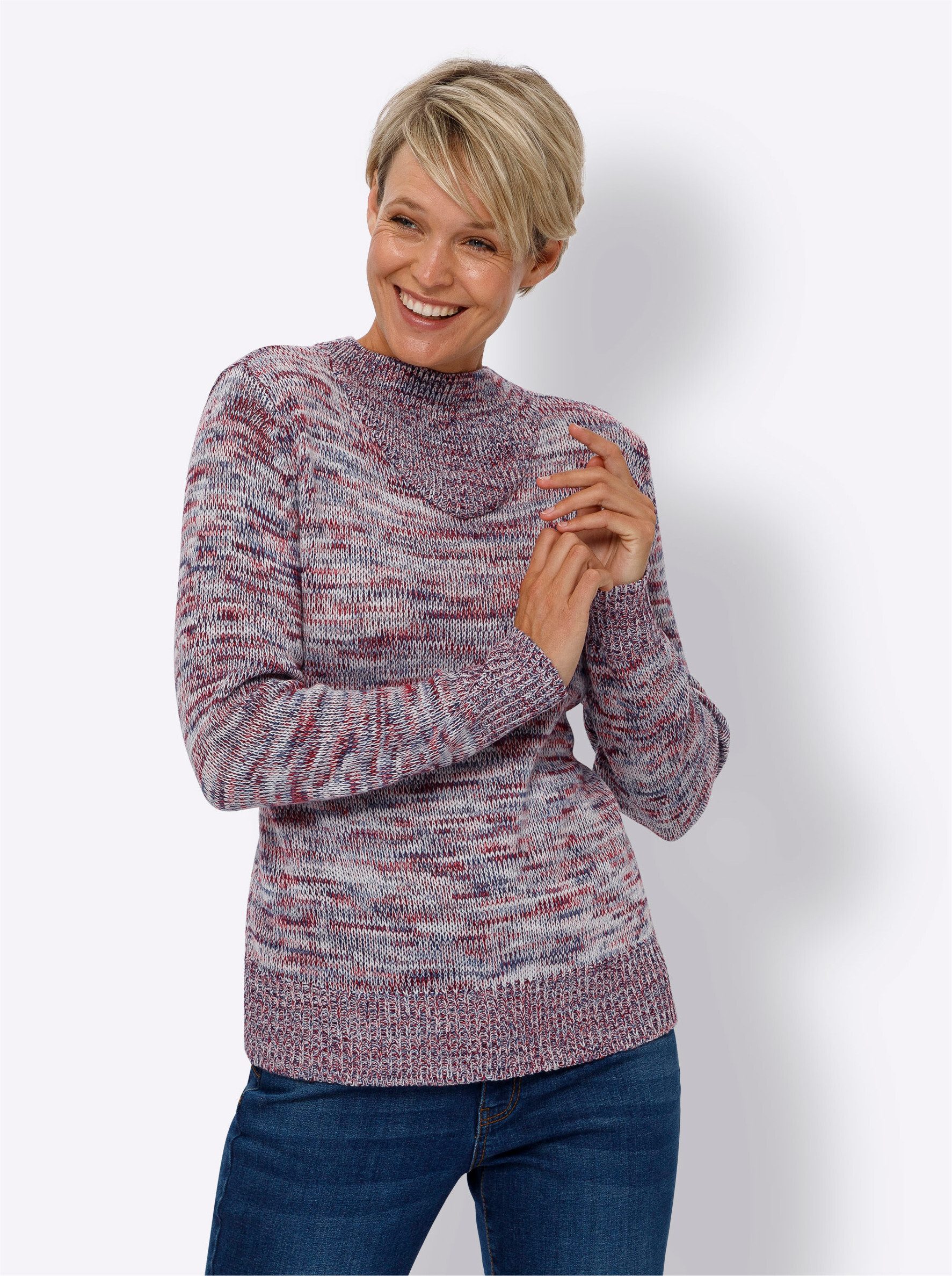Strickpullover Stehkragenpullover