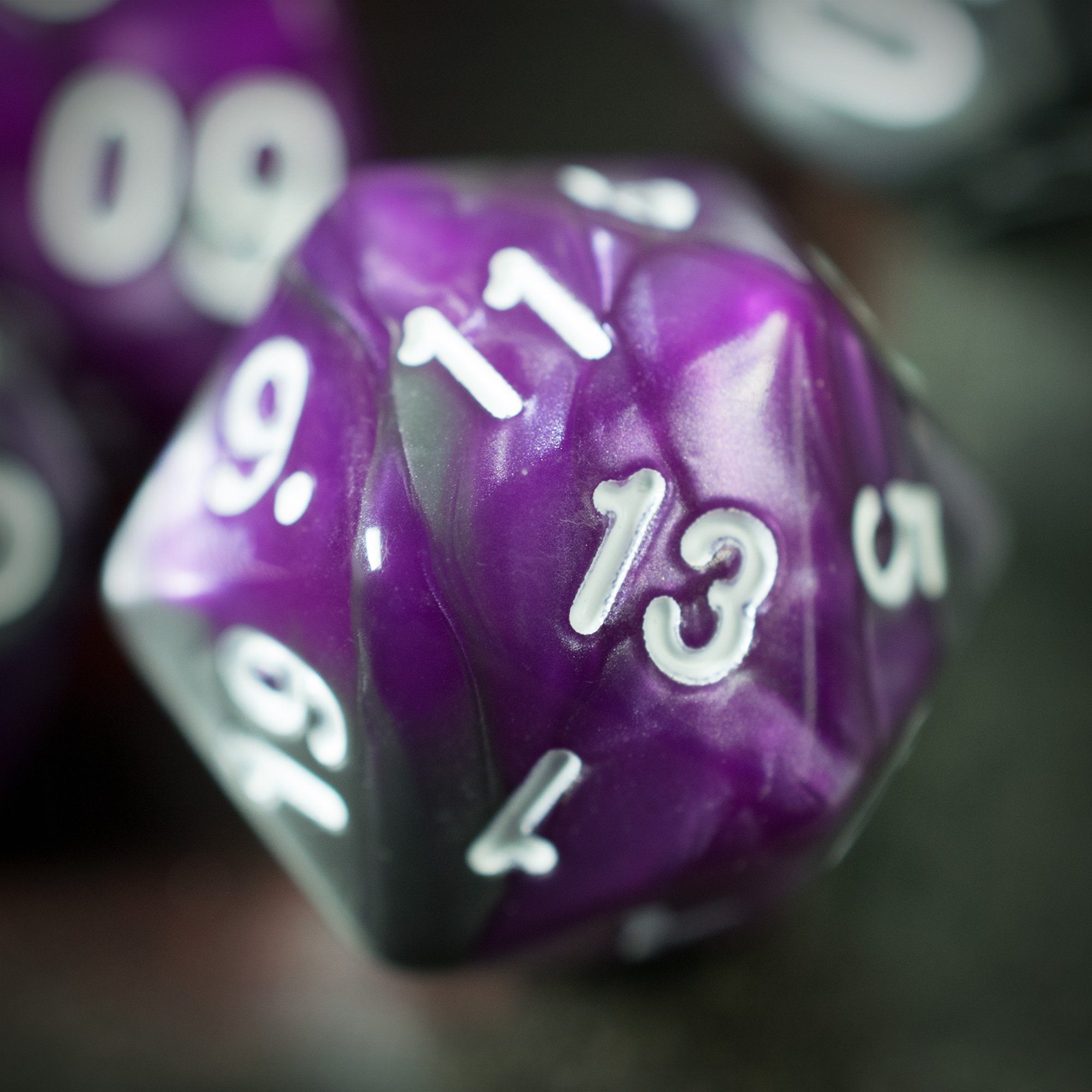 SHIBBY Spielesammlung 7 polyedrische DND Würfel in dichromatisch - mit Beutel