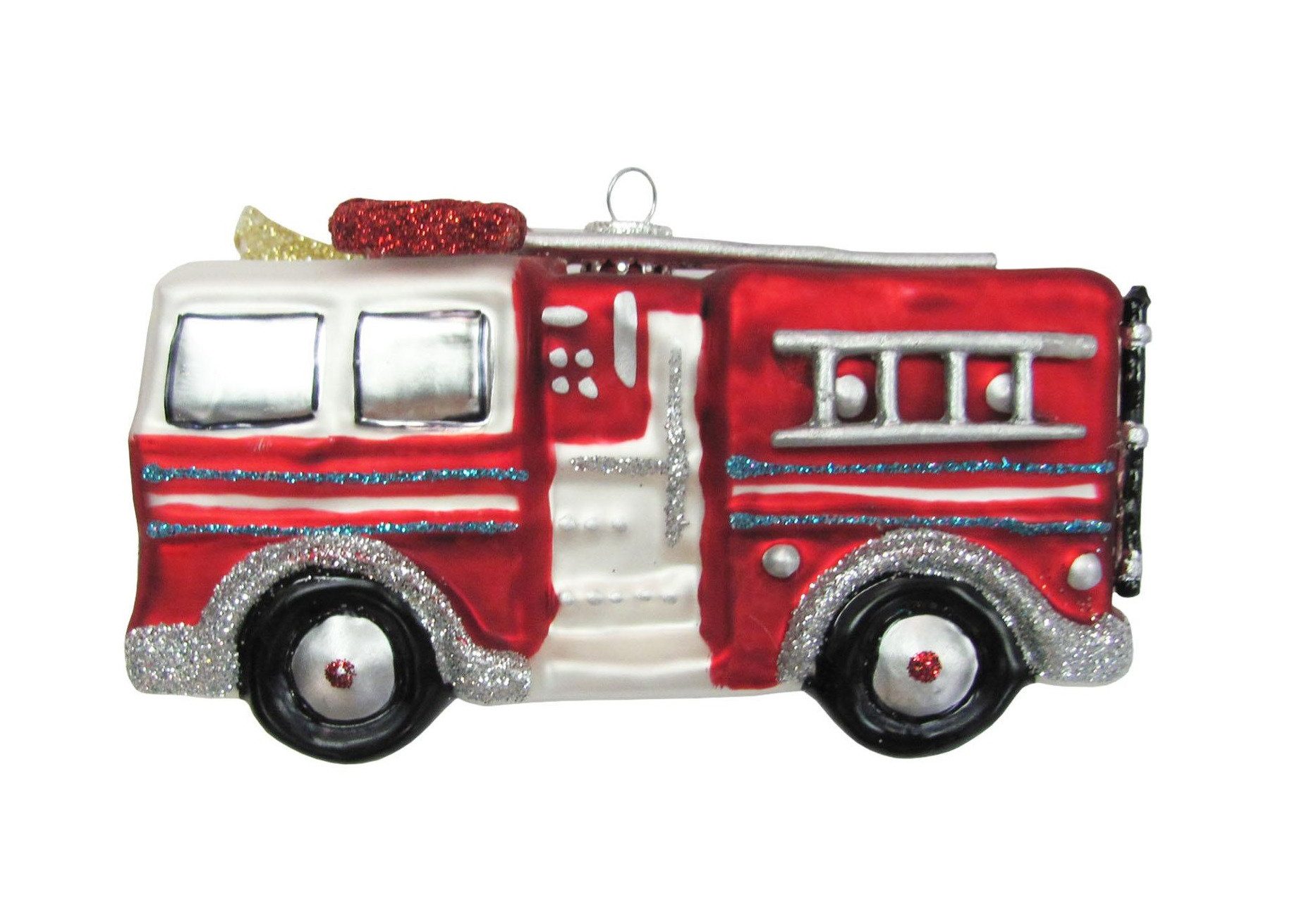 Krebs Glas Lauscha Christbaumschmuck Glasanhänger - rotes Feuerwehrauto - c günstig online kaufen