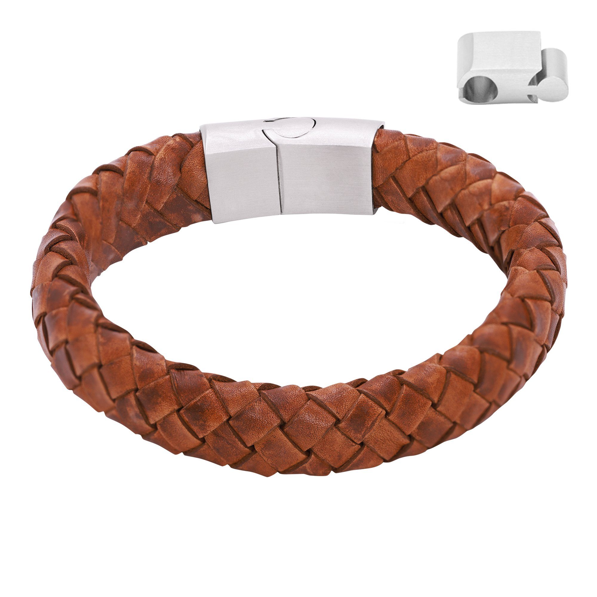 Heideman Armband Lederarmband Enno (Armband, inkl. Geschenkverpackung), Echtlederarmband, Männerarmband, Männerlederarmband cognac