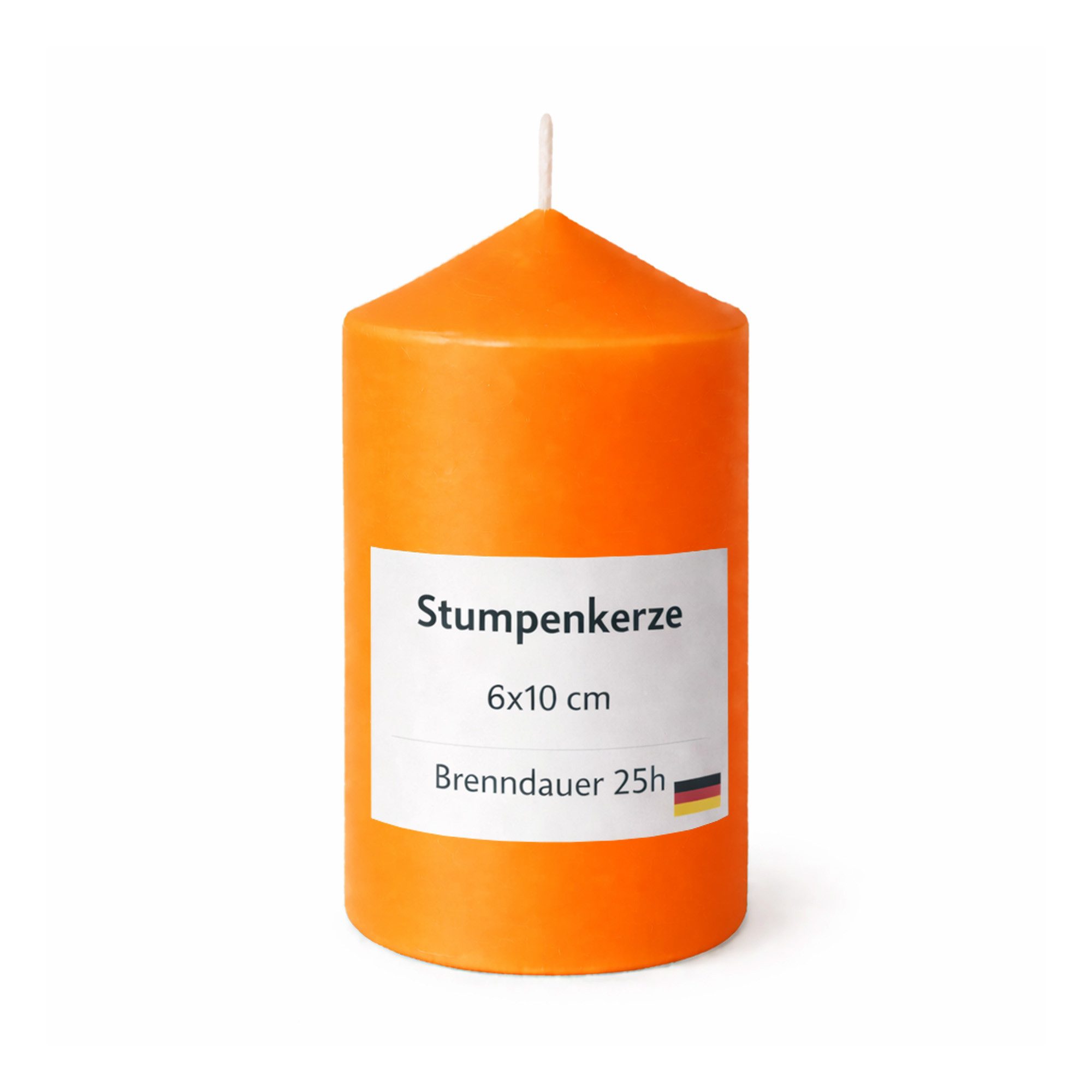 HS Candle Stumpenkerze Ø6cm x 10cm (1-tlg), Wachskerzen, Made in EU, 25h Brenndauer, Baumwolldocht