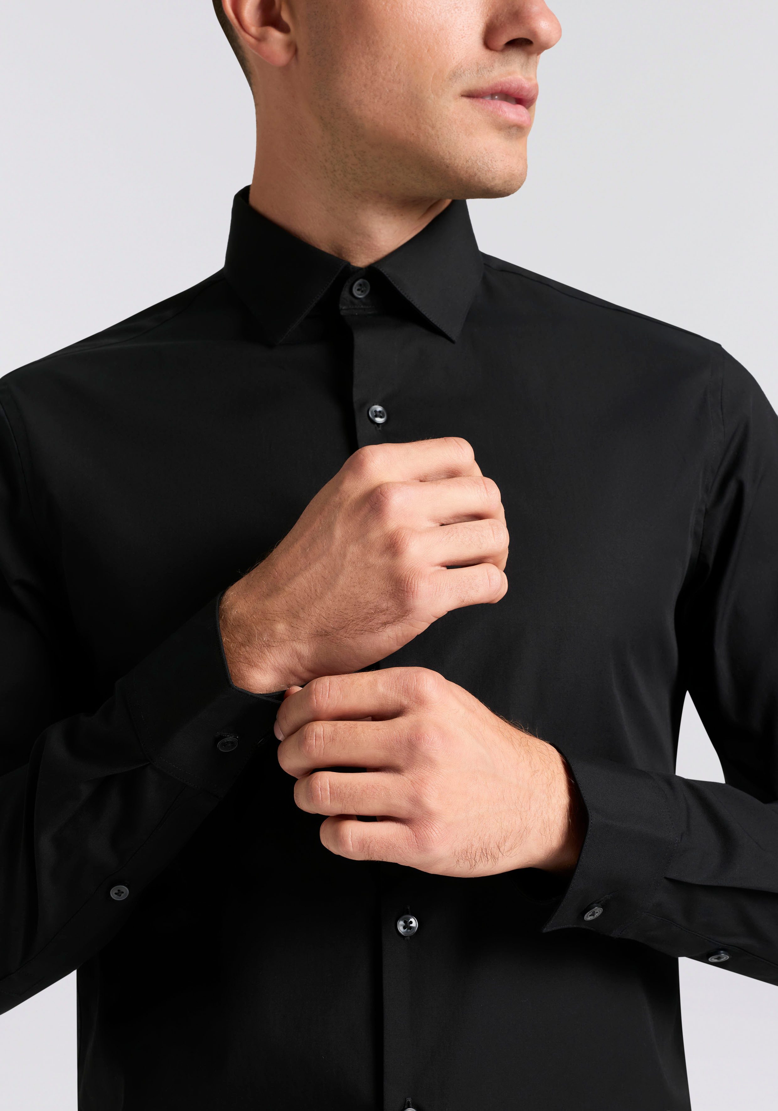 Calvin Klein Businesshemd SLIM ESNTL POPLIN NOS STR SLD Mit Monogramm-Stickerei