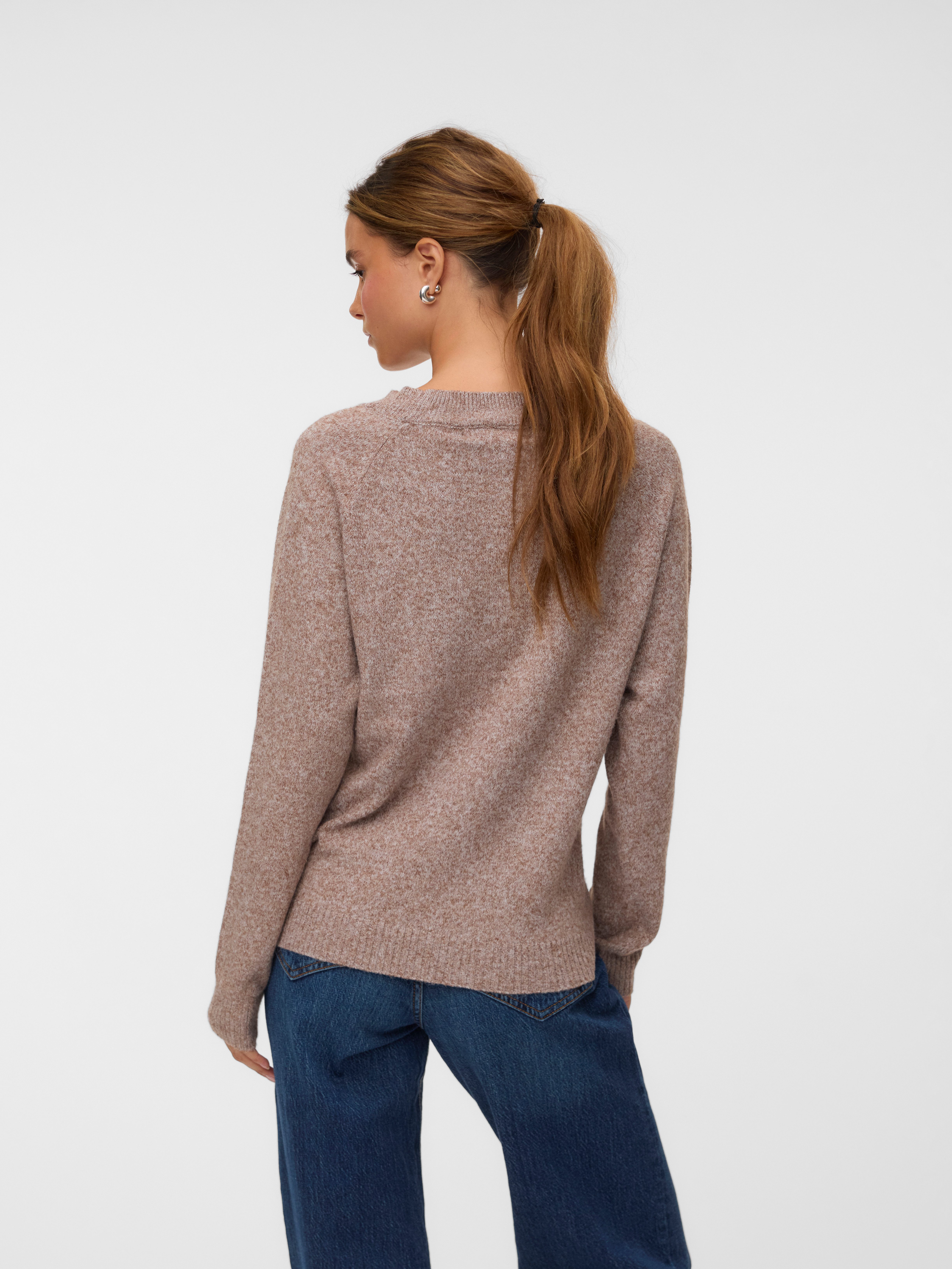 Vero Moda Rundhalspullover VMDOFFY LS O-NECK BLOUSE GA NOOS Materialmix, regular fit