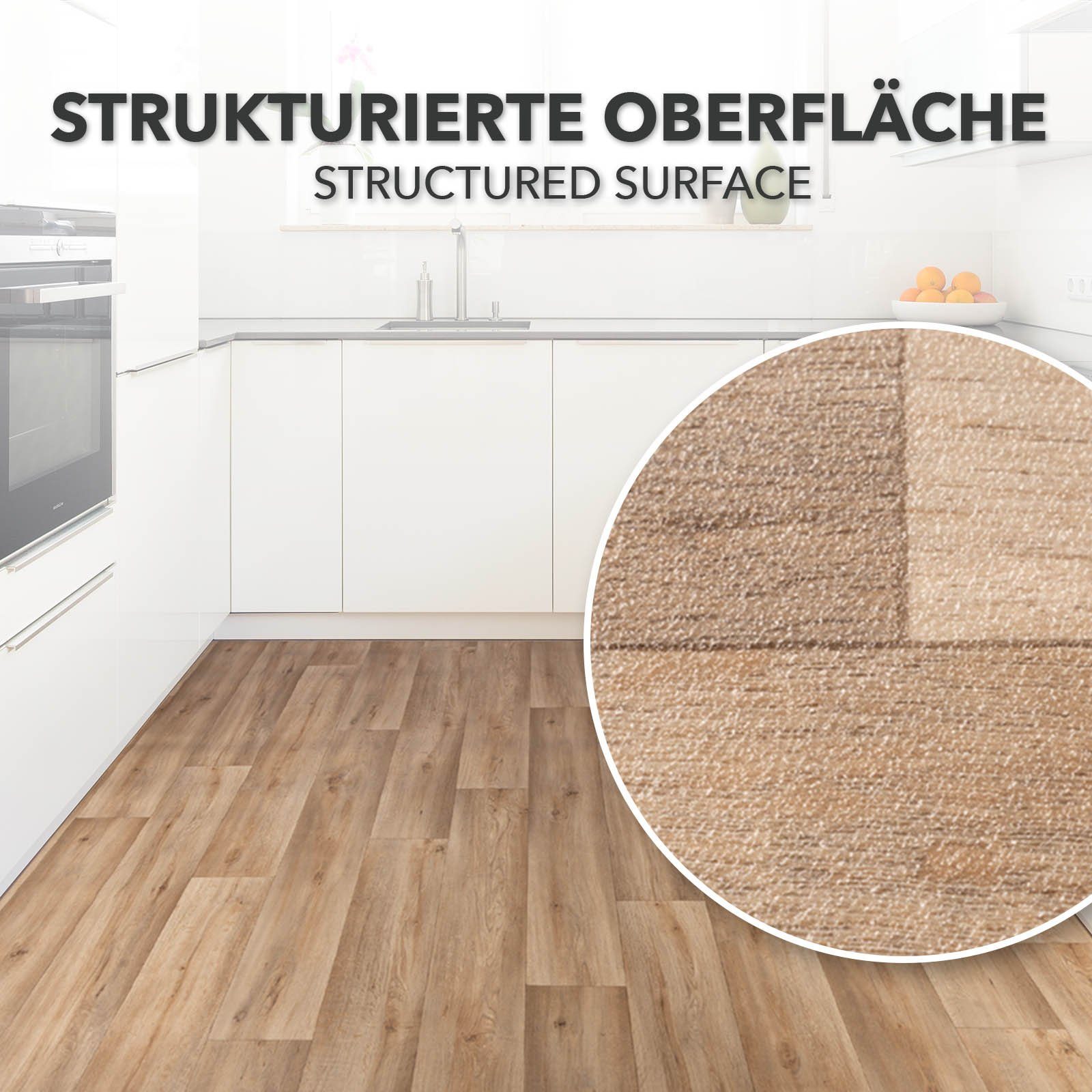 Karat Vinylboden CV-Belag Atlantic Silk Oak 973M, Nutzbar mit Fußbodenheizung