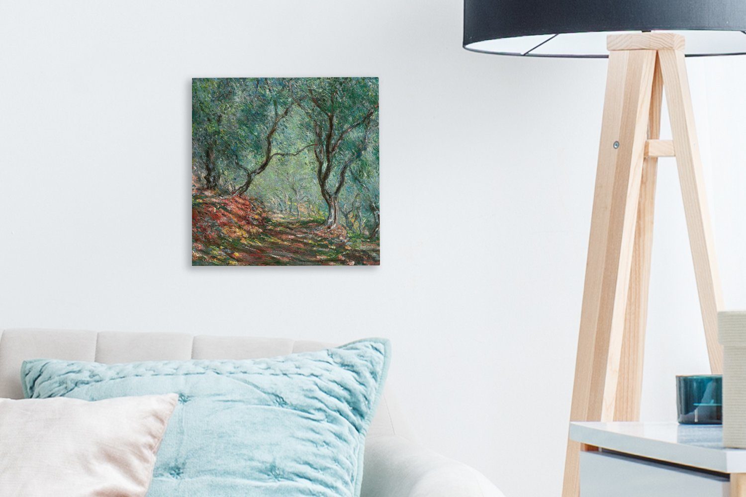 OneMillionCanvasses® Leinwandbild von Olivenbaumholz Garten Bilder Moreno Schlafzimmer Claude für Gemälde Wohnzimmer - von Monet, St), (1 im Leinwand