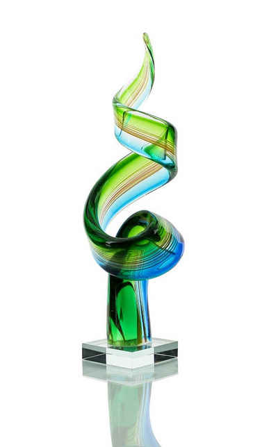 Levandeo® Skulptur, Glas-Skulptur groß Designer Figur mit Glassockel Hochwertiges
