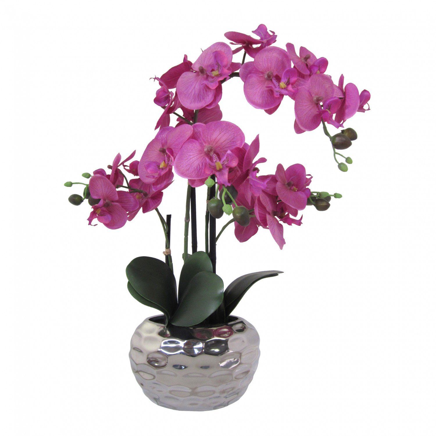 Kunstpflanze Phalaenopsis Kunstpflanze 55 cm violett in silberner Vase, Fuc günstig online kaufen