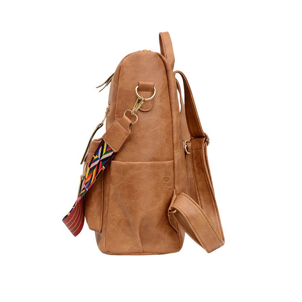 Teenager Notebook Rucksack), (33x36x15 Vintage, Business Rucksack cm, Damen Rucksack Arbeit Schulrucksack Laptop Tasche, Freizeit Kunstleder Jungen Reisen Schultertasche, Herren Reiserucksack Schlangenhaut-Braun für Laptoprucksack OKWISH Schule