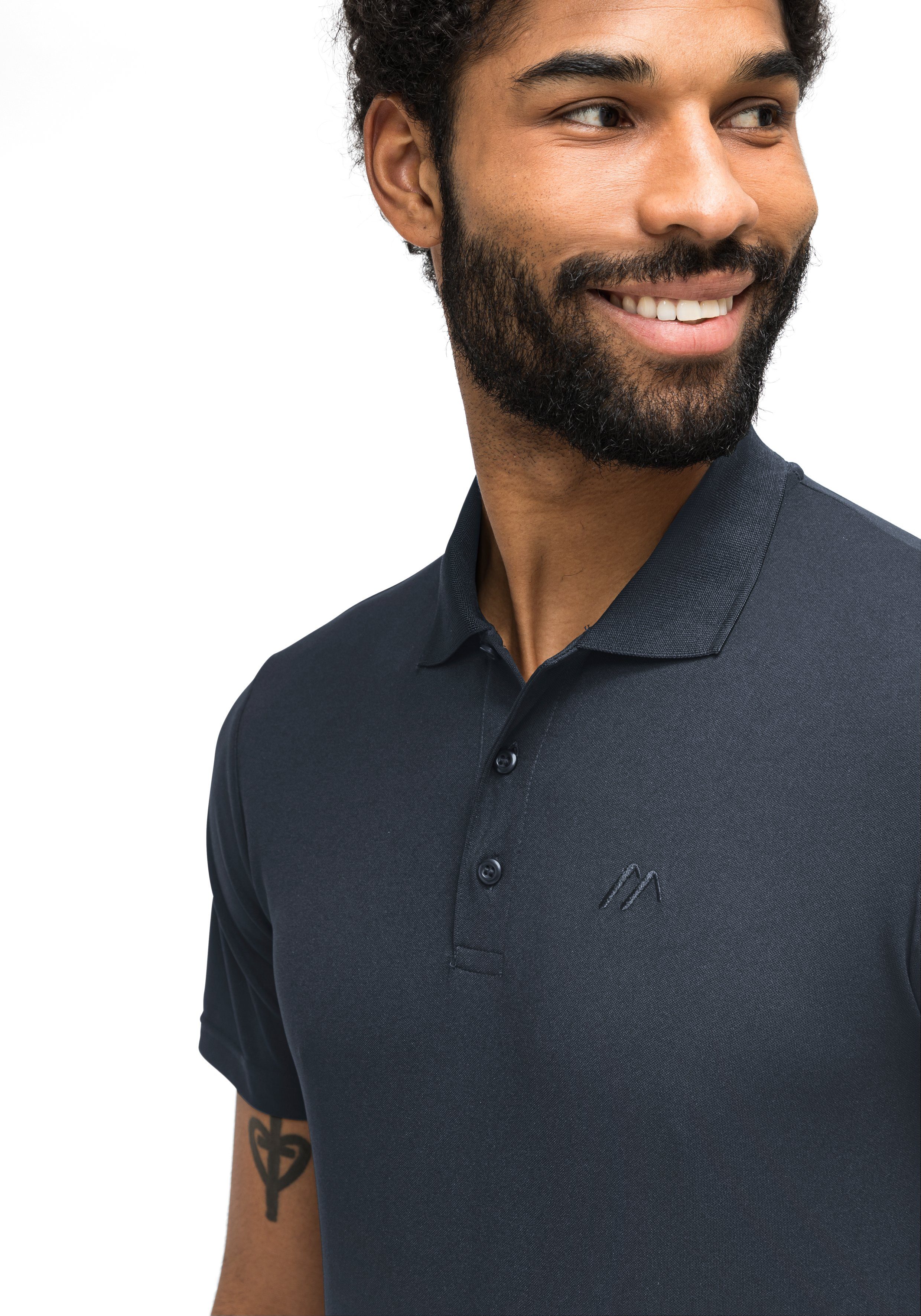 Maier Sports Funktionsshirt Ulrich Herren grau bequemes Freizeit und Wandershirt, für Polo-Shirt Wandern