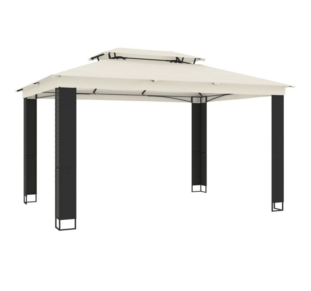 Thumbnail - vidaXL Pavillon, Pavillon mit Doppeldach Creme 3,94x2,96 m Stahl