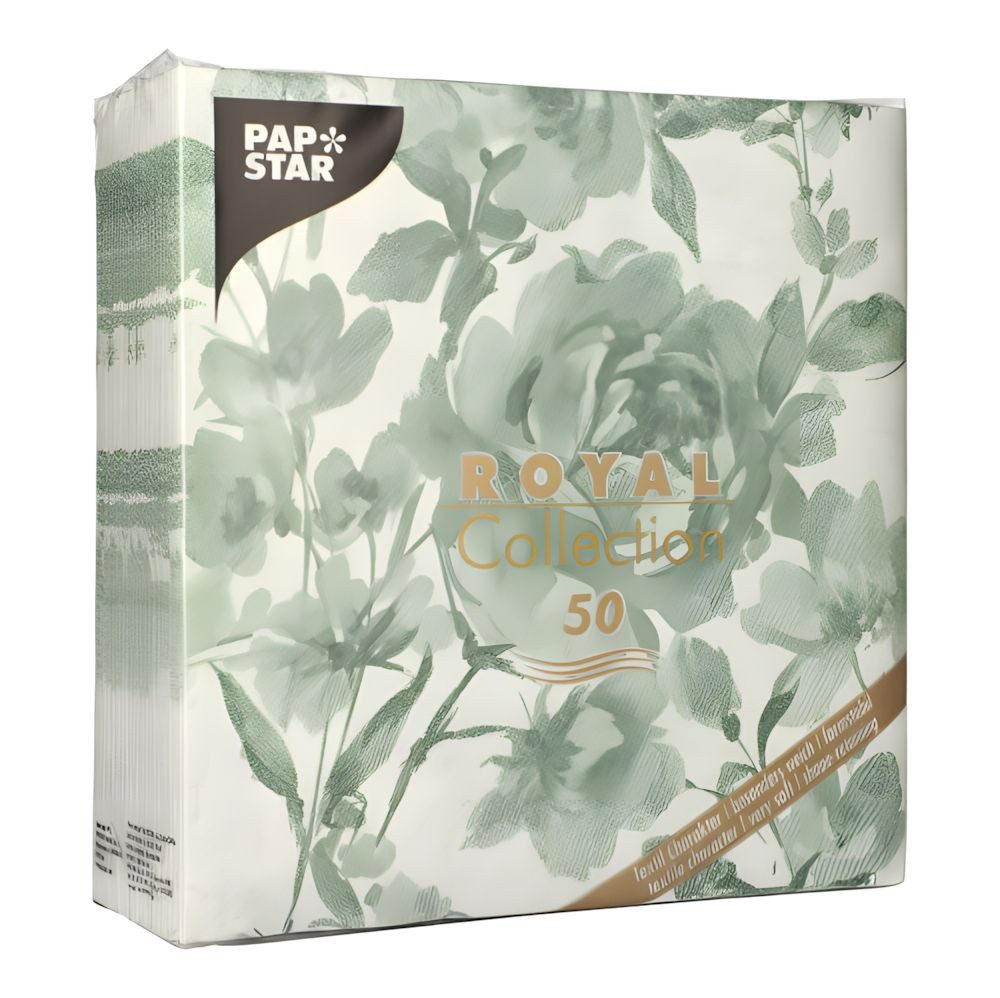 PAPSTAR Papierserviette 50 x ROYAL Collection 1/4-Falz 40 cm x 40 cm dunkelgrün Rose