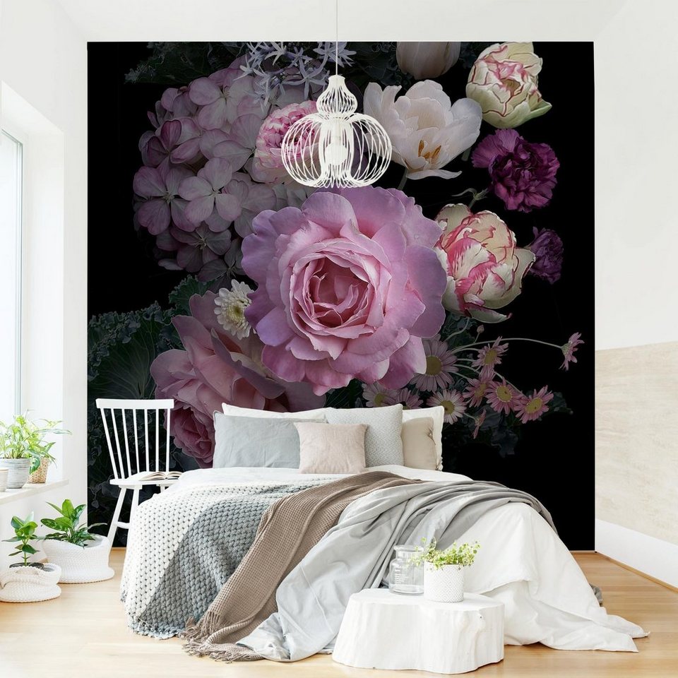 Bilderdepot24 Fototapete Rosen Bouquet Blumen Natur Pflanzen Wanddeko  Landhausstil Modern, Glatt, Matt, (Vliestapete inkl. Kleister oder  selbstklebend), Wohnzimmer Schlafzimmer Küche Flur Motivtapete Vliestapete  Wandtapete