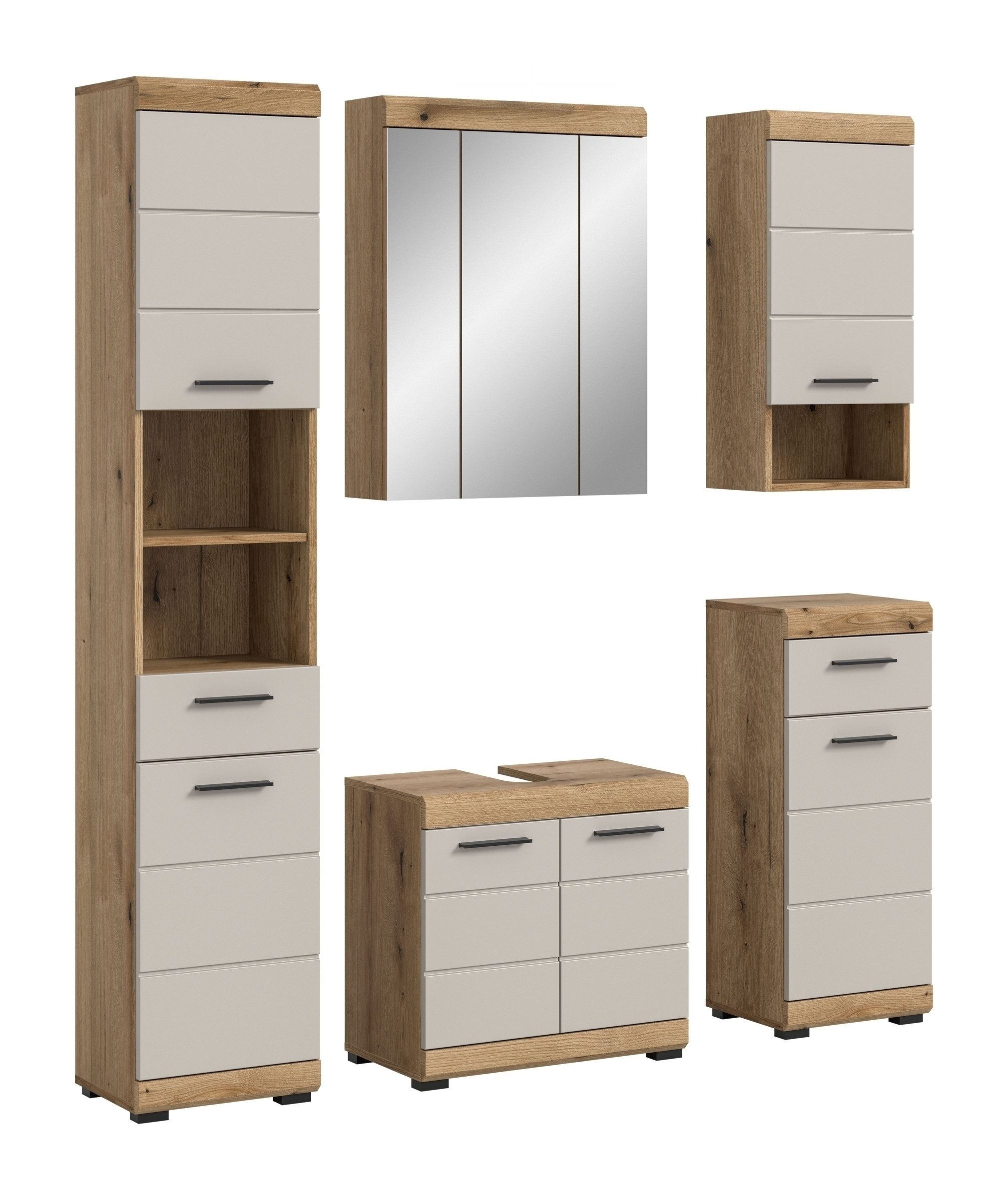 freiraum Badezimmer-Set Scout, in Evoak Oak / Kaschmir - 164x191x34cm (BxHxT)