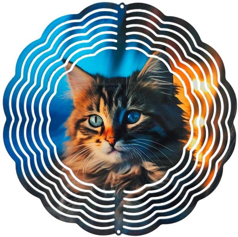 Ladreas Windspiel Edelstahl 3D Windspiel Windspinner 20cm Katze 5 WI201