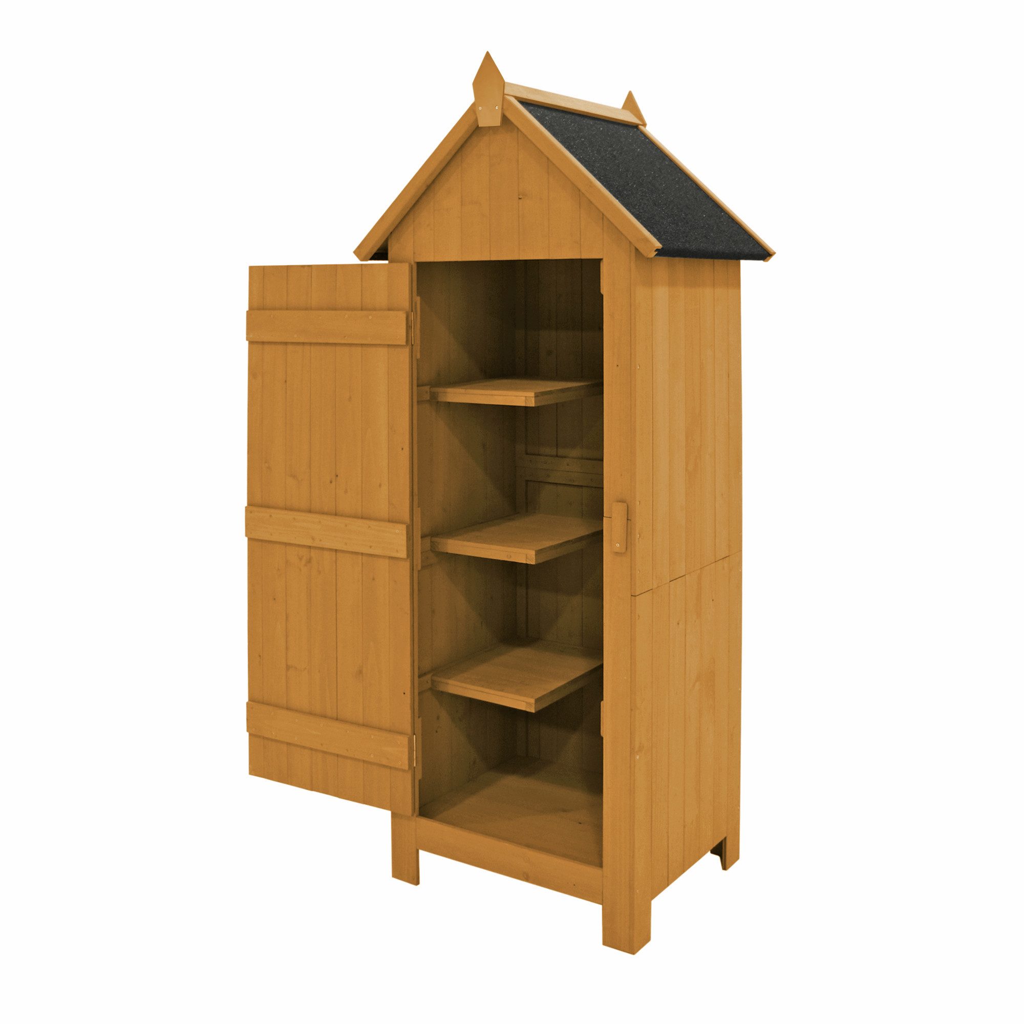 HTI-Living Garten-Geräteschrank Gartengeräteschrank aus Holz Natur, (1 Stück, 1 St., 1 Gerätschrank)