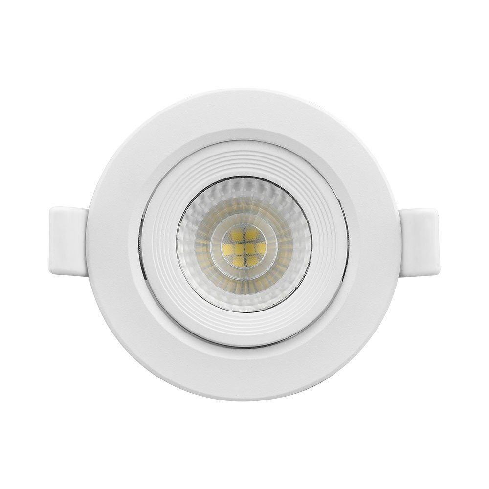Mundotec LED Einbauleuchte 5w Weiß, Einbauleuchte 7cm, 400 Lochmaß: IP40, schwarz Einbaustrahler 5w, weiß, LED 9x2,35cm, Lumen, Kaltweiß, schwenkbar