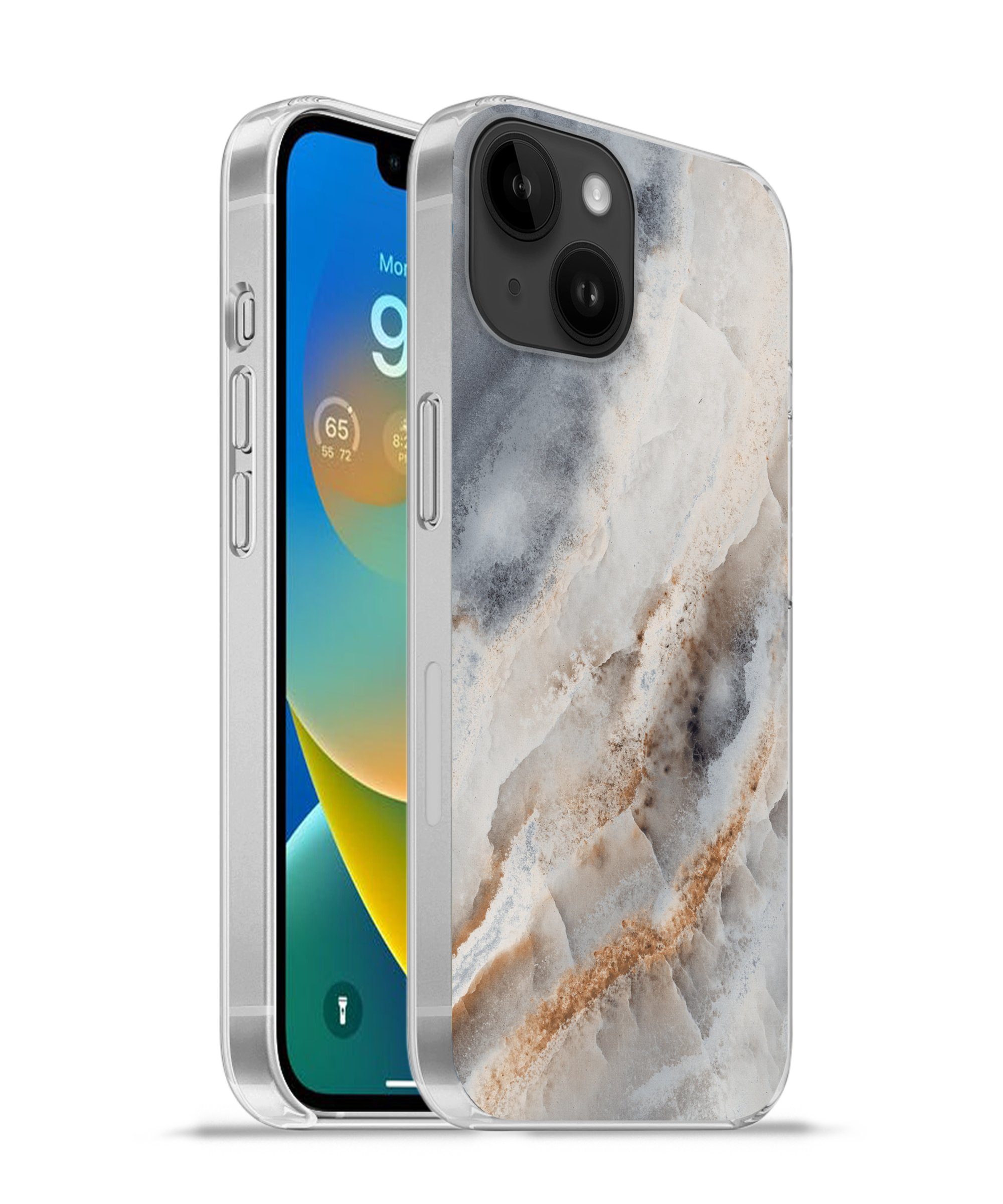 MuchoWow Handyhülle für Apple iPhone 14 Natursteine - Mineralien - Muster, Smartphone-Bumper, Print, Handy Schutzhülle Dünn