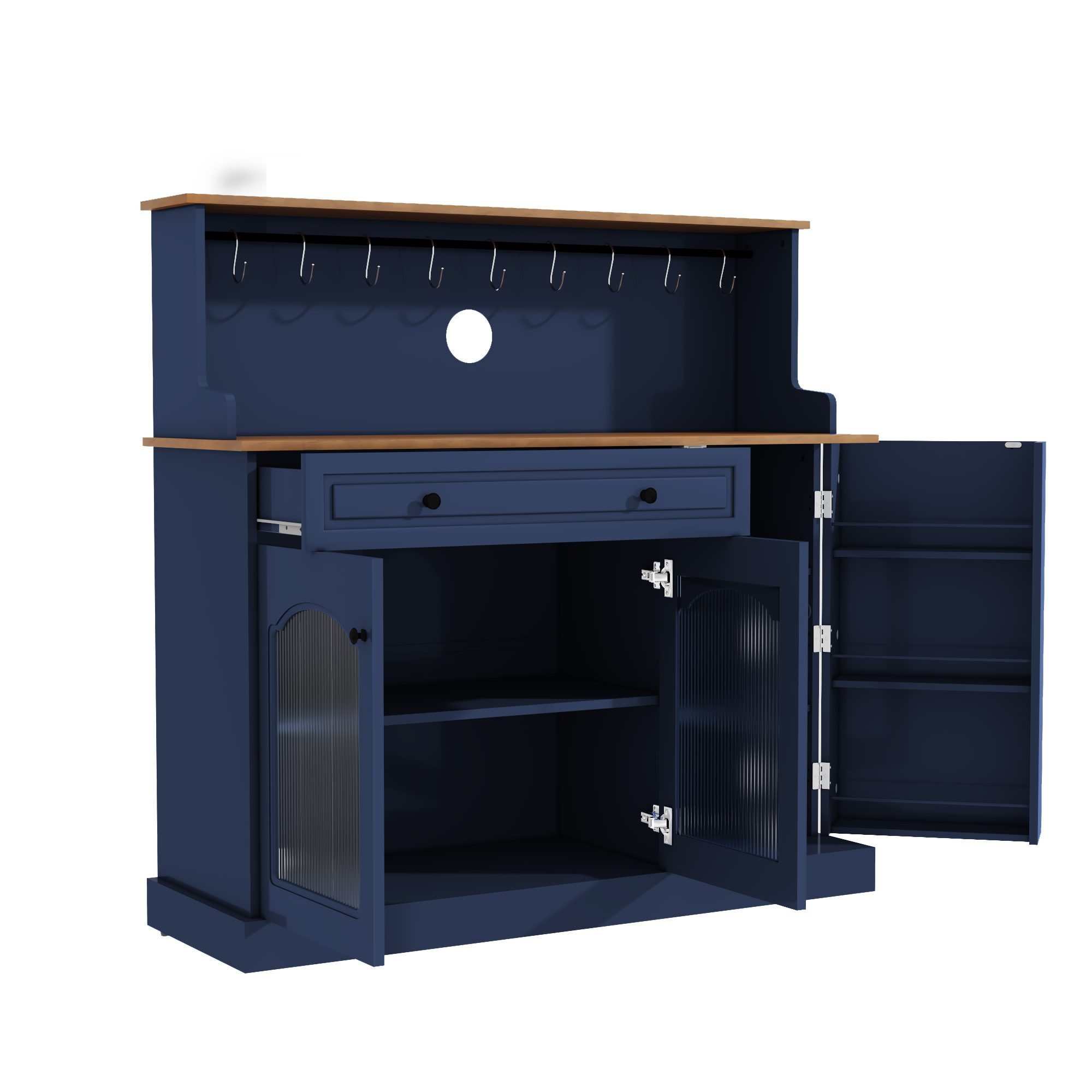 HOLTICO Sideboard Küchenschrank mit Arbeitsplatte, Küchenbuffet Buffetschrank (1 St), Weinschrank mit Schublade und Oberer Ablage