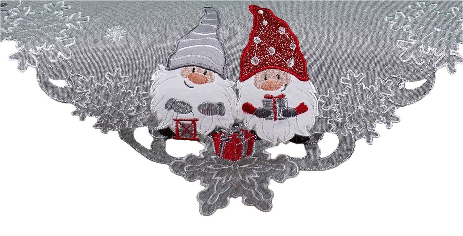 texpot Tischdecke Tischläufer Stickerei Wichtel Winter Weihnachten (1-tlg) günstig online kaufen