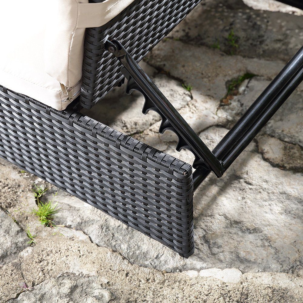 Melko Gartenlounge-Set Gartenset Lounge aus Polyrattan ver. Farben Sitzgruppe 2 Sessel Tisch, (Stück), Wasserabweisend