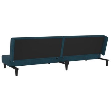 vidaXL Sofa Schlafsofa 2-Sitzer mit 2 Kissen Blau Samt