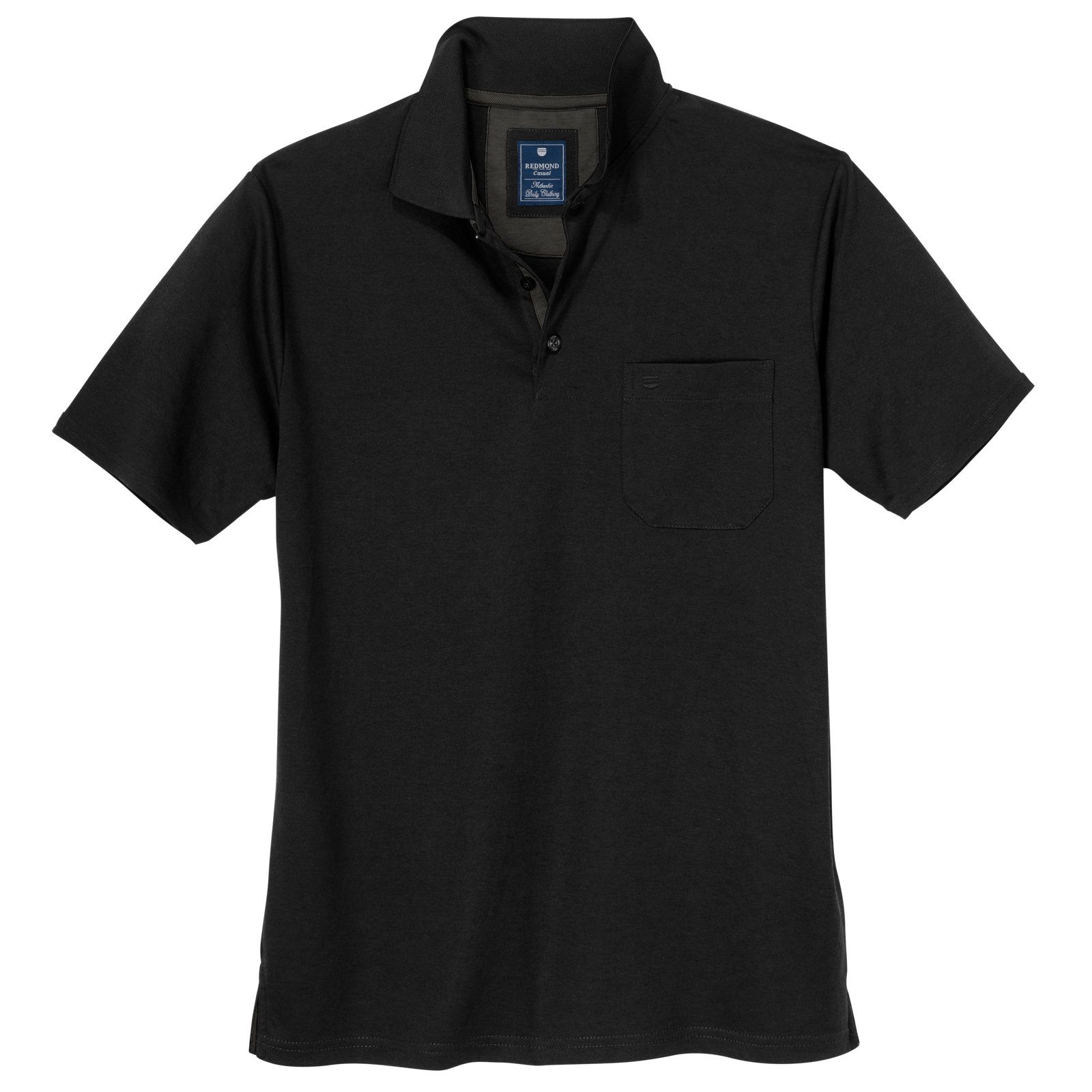 Redmond Poloshirt Große Größen Poloshirt schwarz "Wash & Wear" Redmond