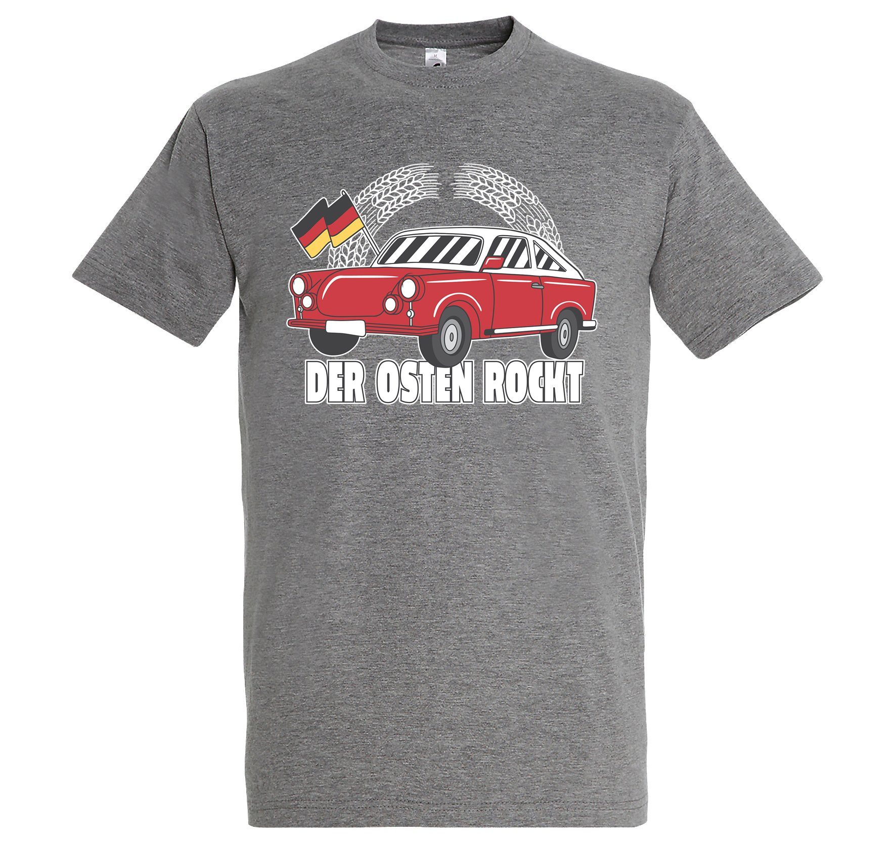 Youth Designz T-Shirt Der Osten Rockt Herren Shirt mit lustigem Frontprint Grau