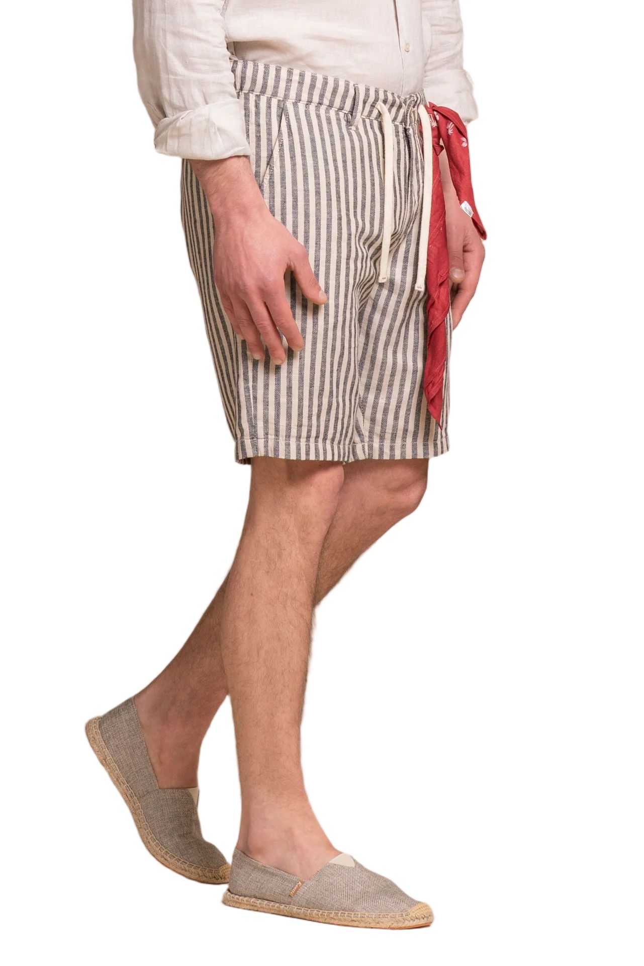 IMPURE Chinoshorts CHINO SHORT COMF.MIXED LINEN Y/D - gestreifte Shorts für Herren - kurz