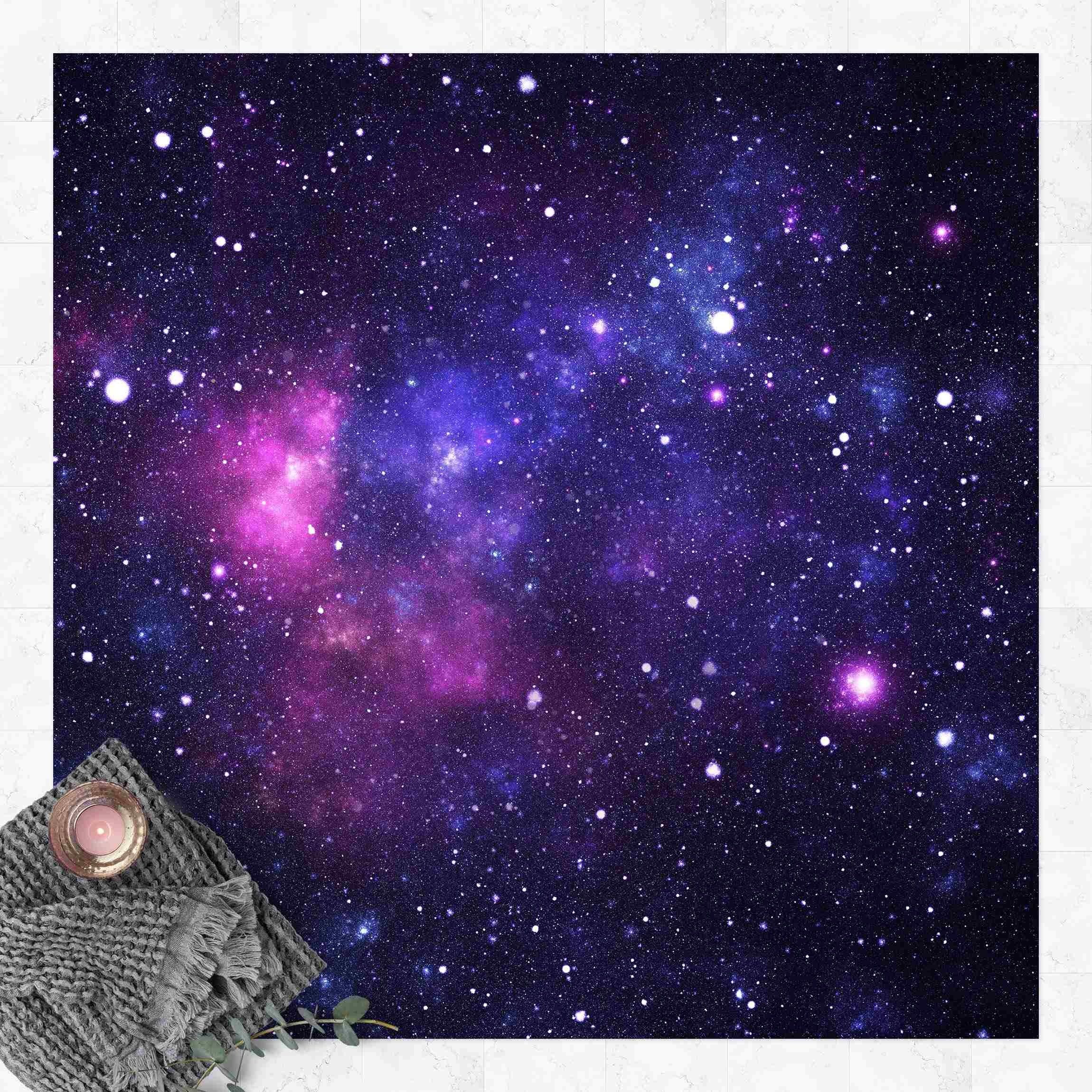 Bilderdepot24 Teppich Vinyl Kinderzimmer Mädchen Jungen Dino funktional, quadratisch - violett glatt, nass wischbar (Saft, Tierhaare) - Saugroboter & Bodenheizung geeignet