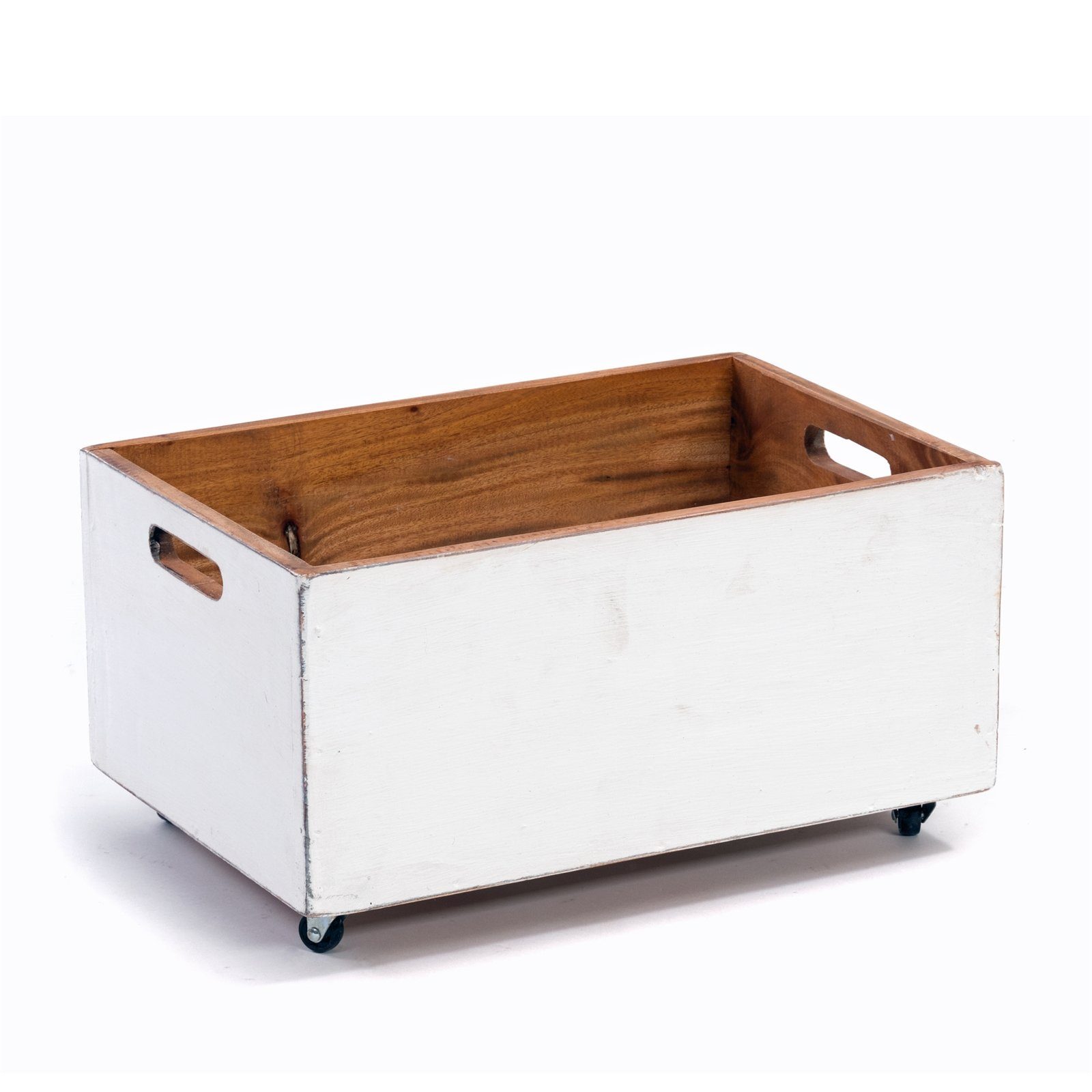 Truhe ROLLBARE HOLZKISTE "BOX", 26x45x30 cm, Massivholz, Aufbewahrung, Fa