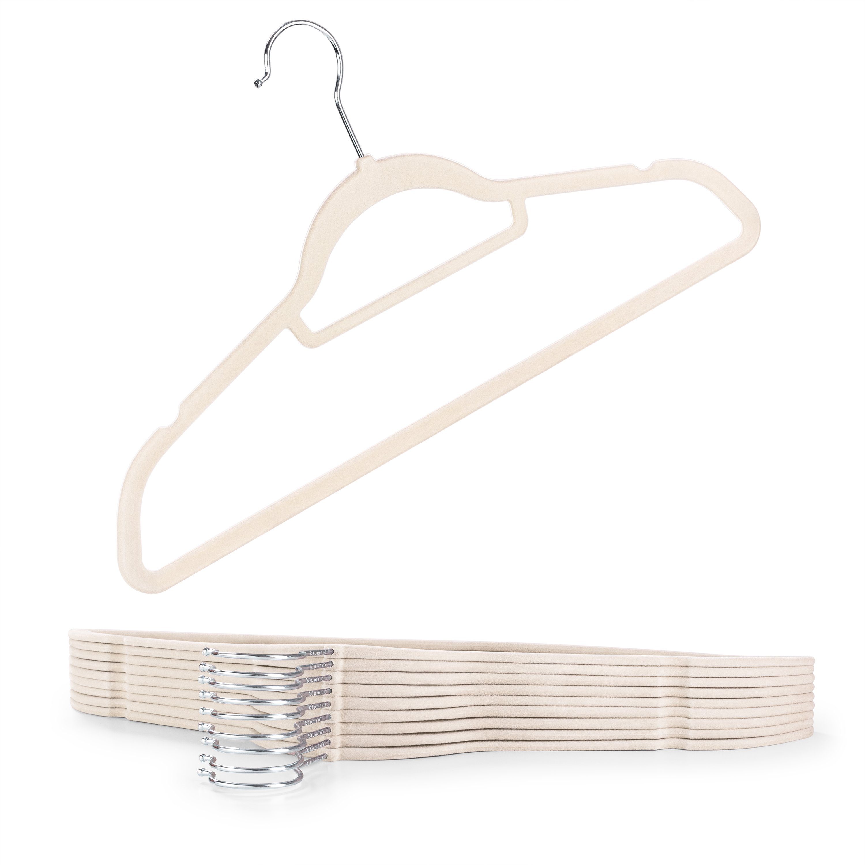 Holz Kleiderbügel in Weiß 50 Stück anti-Rutsch Design für Jacken Hosen Hemden 