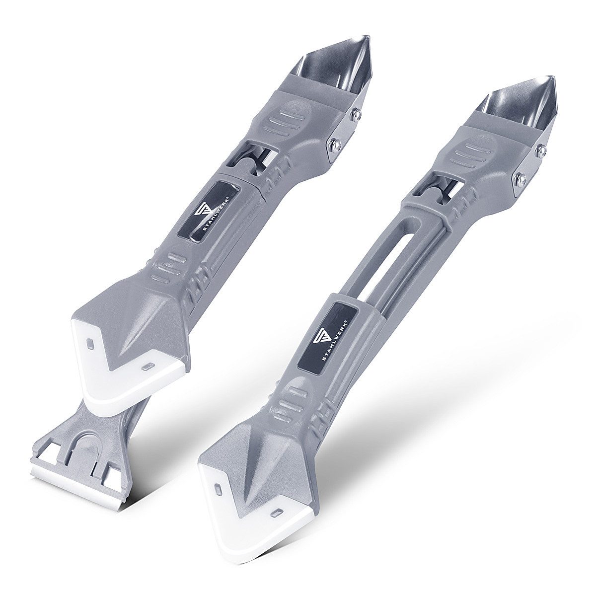 STAHLWERK Multitool Silikon Fugenwerkzeug Silikonspachtel Silikonschaber Fugenabzieher, (Packung, 1 St), mit Silikon-Spachtelaufsätze – Bild 5 von 5
