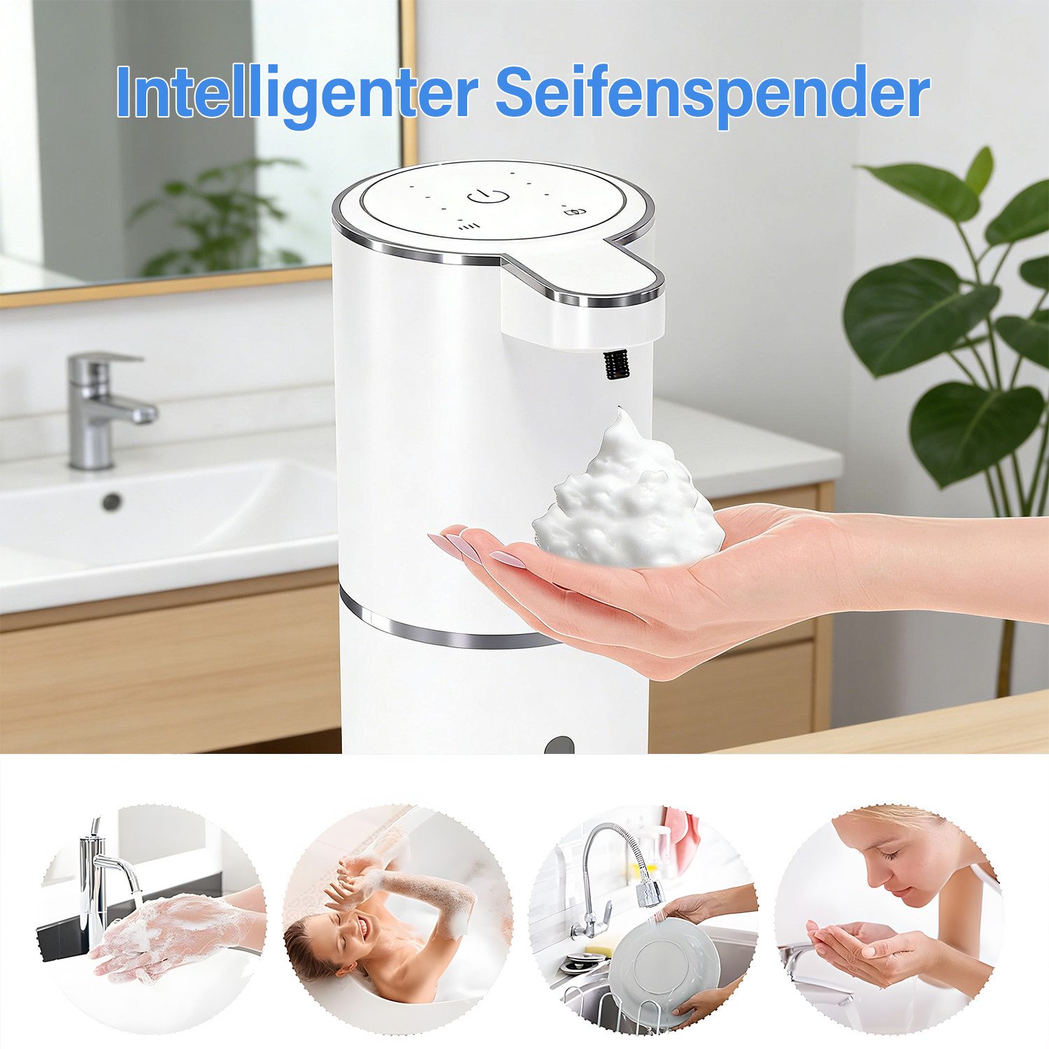 AKKEE Seifenspender Automatisch Flüssig Mit Infrarotsensor 380ml Elektrischer