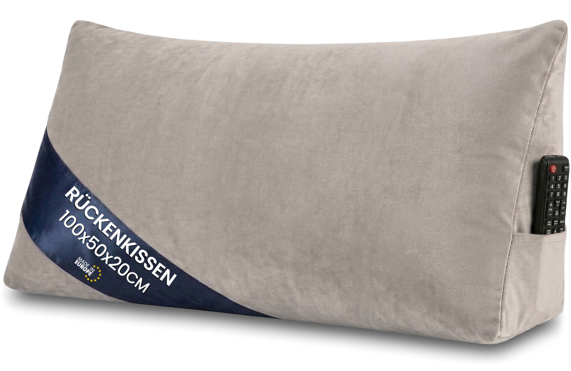 Amazinggirl Rückenkissen Keilkissen Cord Kissen 70x40 cm - Lesekissen für Bett Sofa und Couch