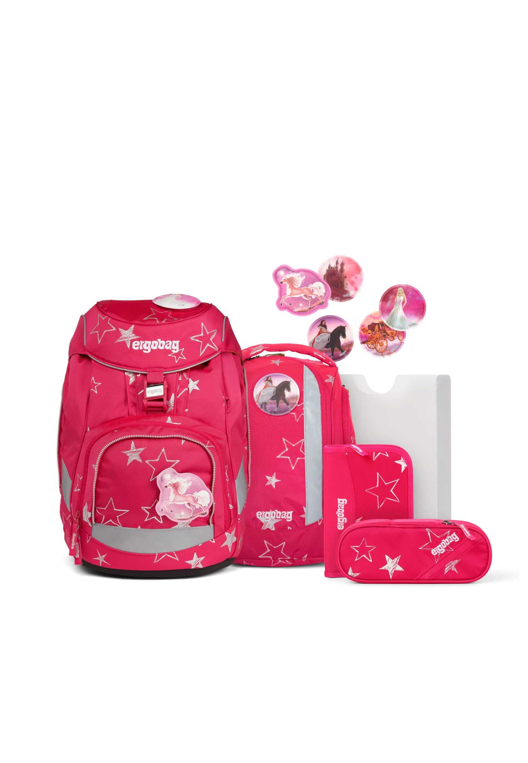 ergobag Ранці pack Set (6-tlg., 6-teiliges Set), verstellbarer Brustgurt
