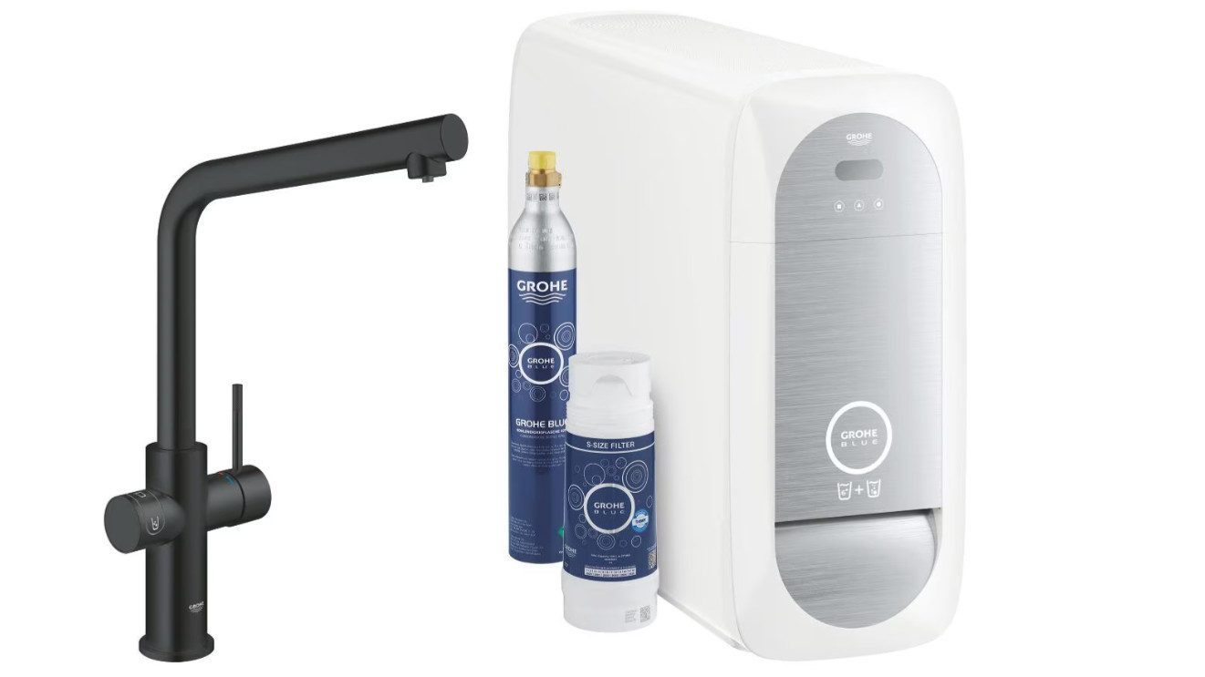 Grohe Küchenarmatur Blue Home L-Auslauf Starter Kit, black velvet (31454KS1)